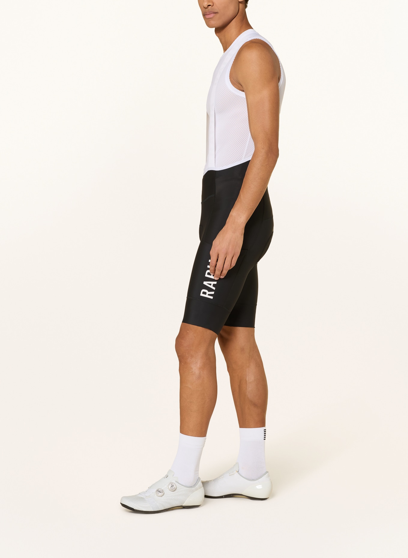 Rapha Radhose PRO TEAM CARGO mit Trägern und gepolstertem Einsatz: SCHWARZ / WEISS