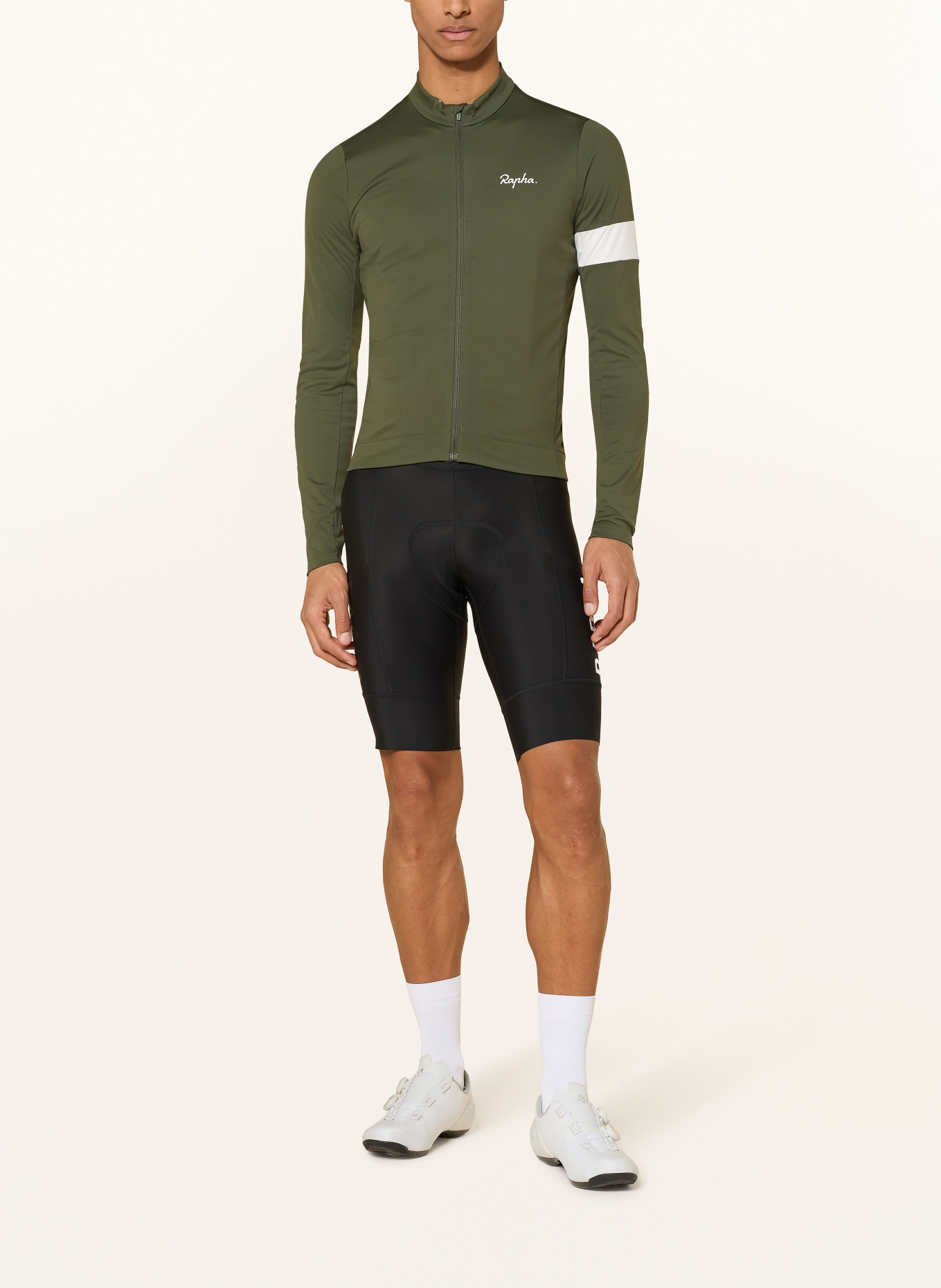 Rapha Radhose PRO TEAM CARGO mit Trägern und gepolstertem Einsatz: SCHWARZ / WEISS