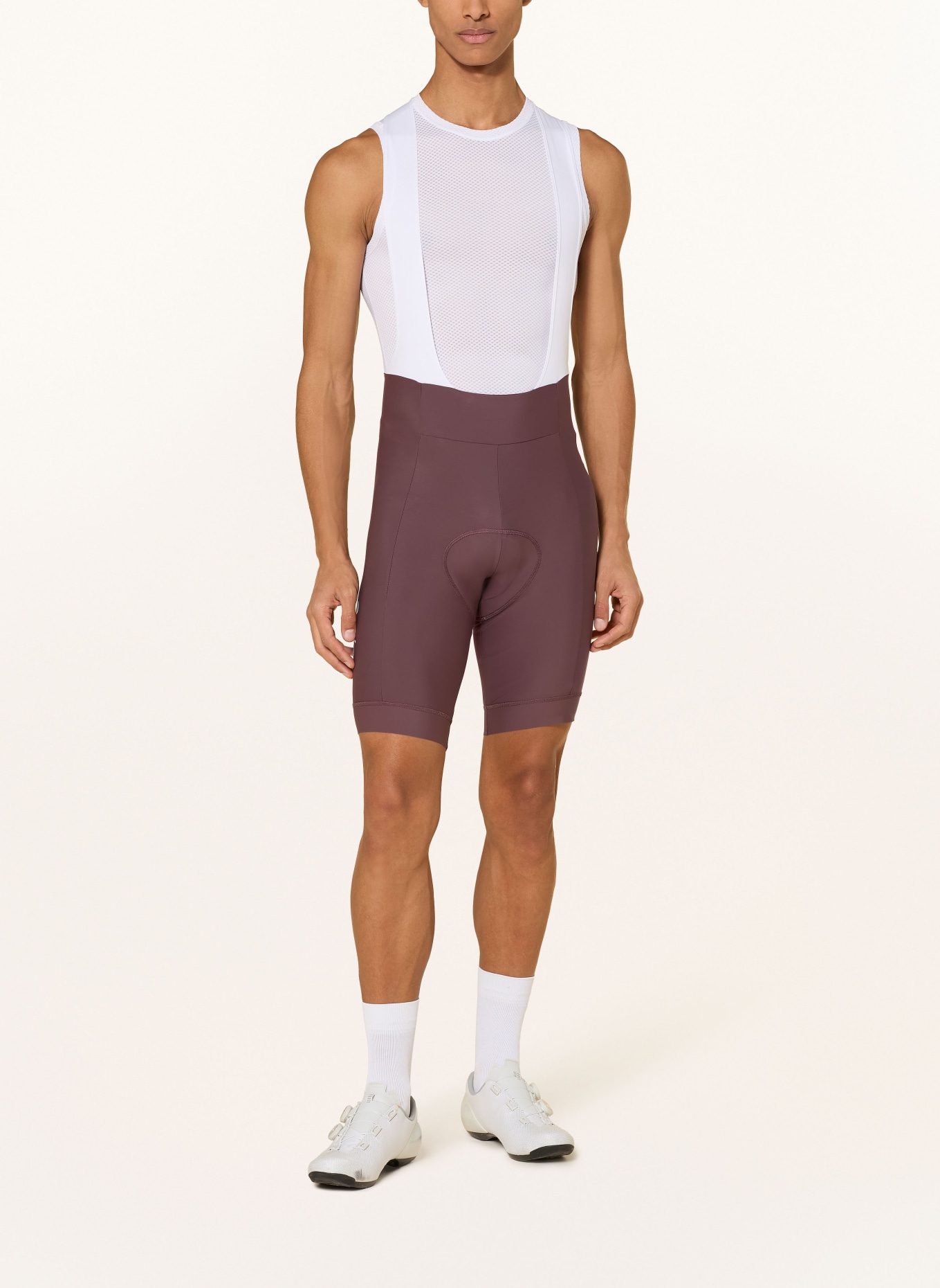 Rapha Radhose CORE BIB mit Trägern und gepolstertem Einsatz: DUNKELLILA / WEISS