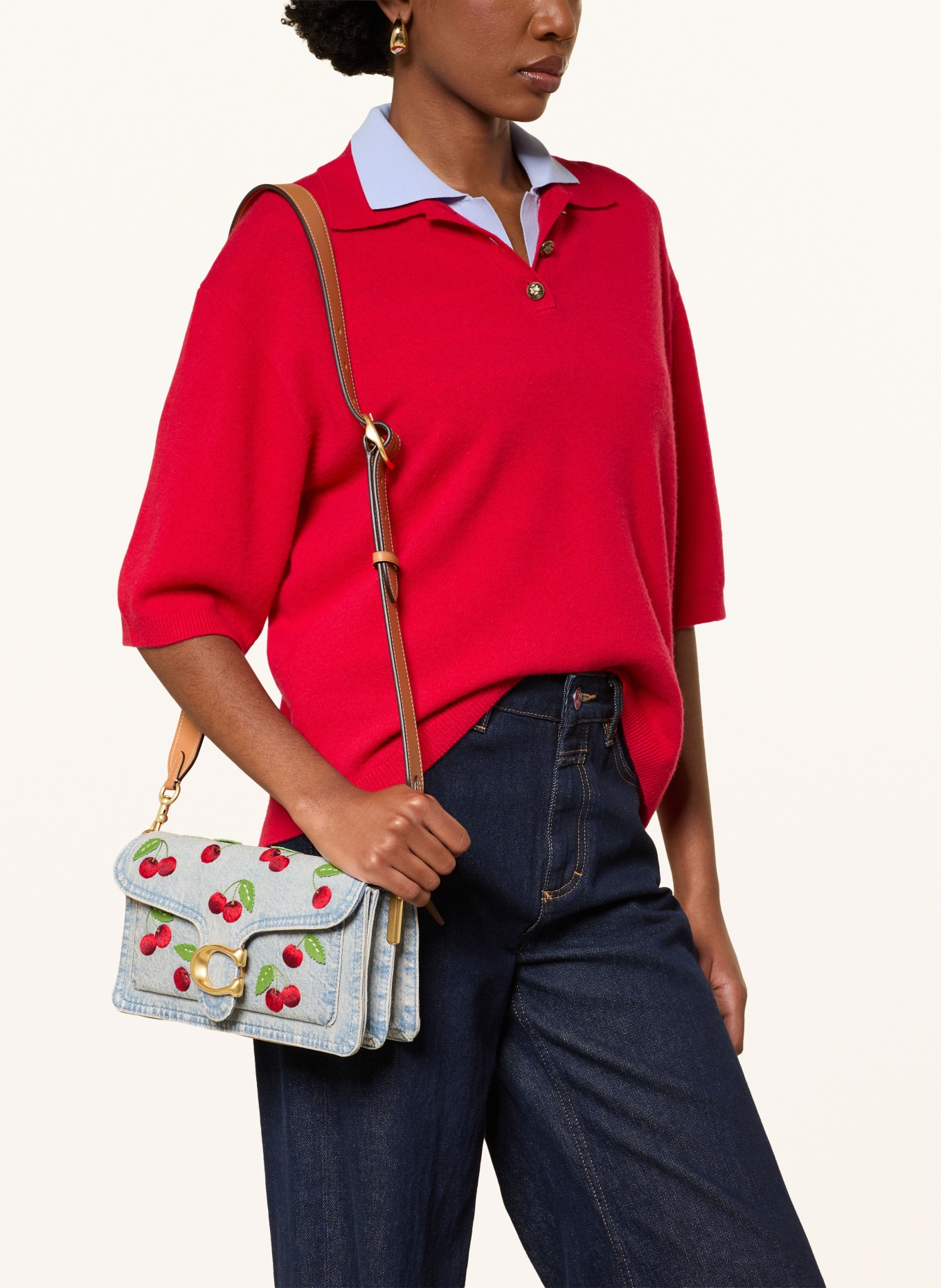 COACH Torba na ramię TABBY: JASNONIEBIESKI / CZERWONY / ZIELONY