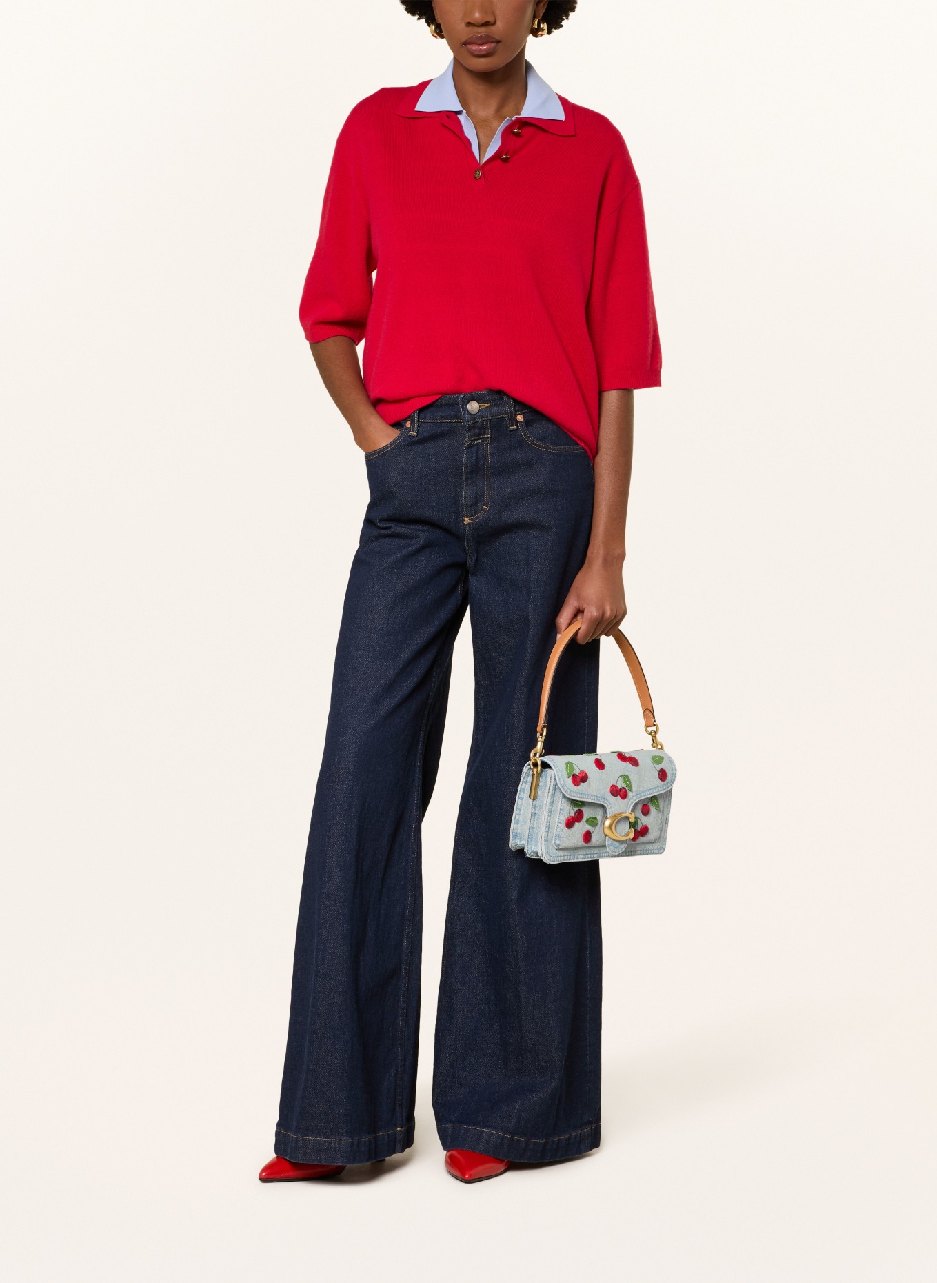 COACH Torba na ramię TABBY: JASNONIEBIESKI / CZERWONY / ZIELONY