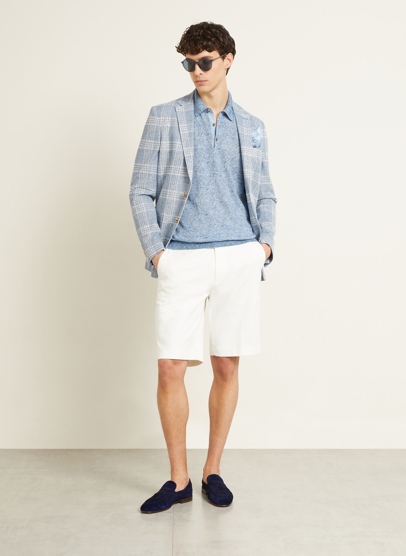 ETRO Strick-Poloshirt Regular Fit aus Leinen: HELLBLAU