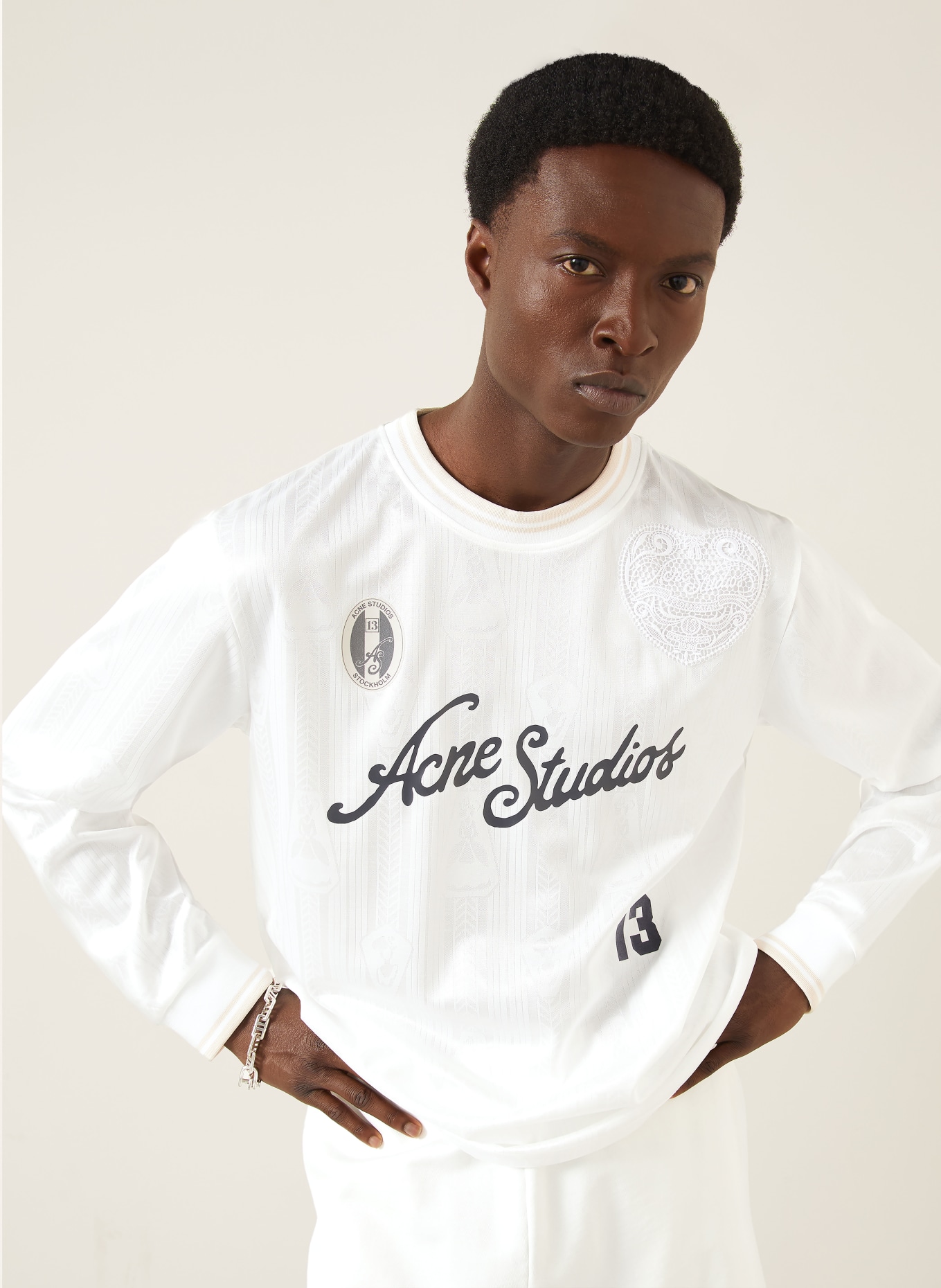 Acne Studios Longsleeve: WEISS / CREME