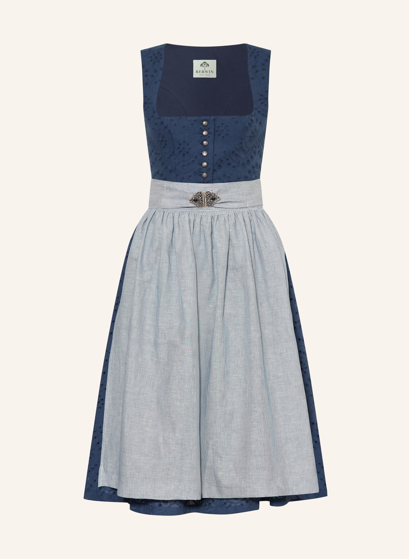 BERWIN & WOLFF Dirndl: DUNKELBLAU / DUNKELBLAU / WEISS