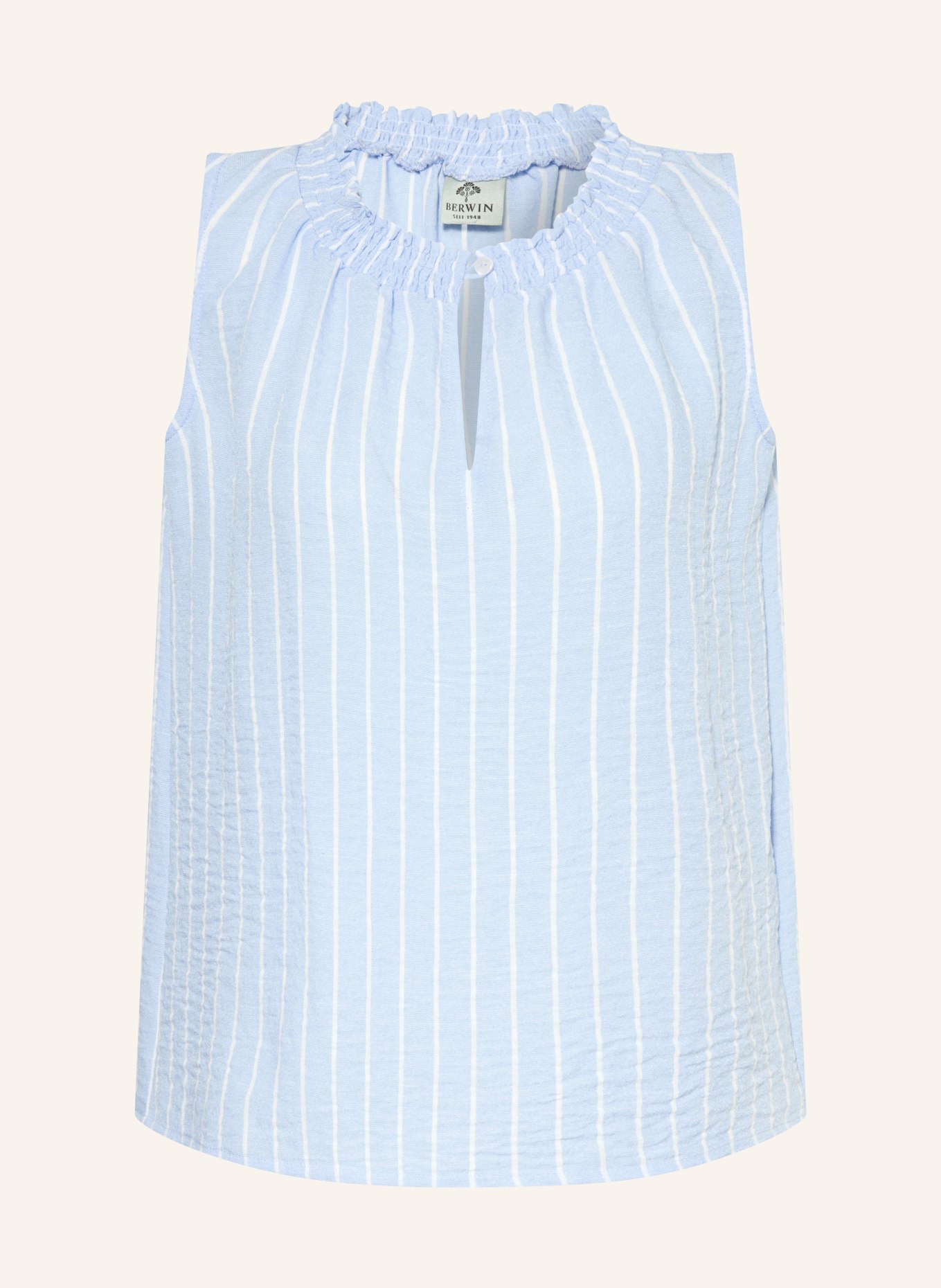 BERWIN & WOLFF Trachtenbluse: HELLBLAU / WEISS