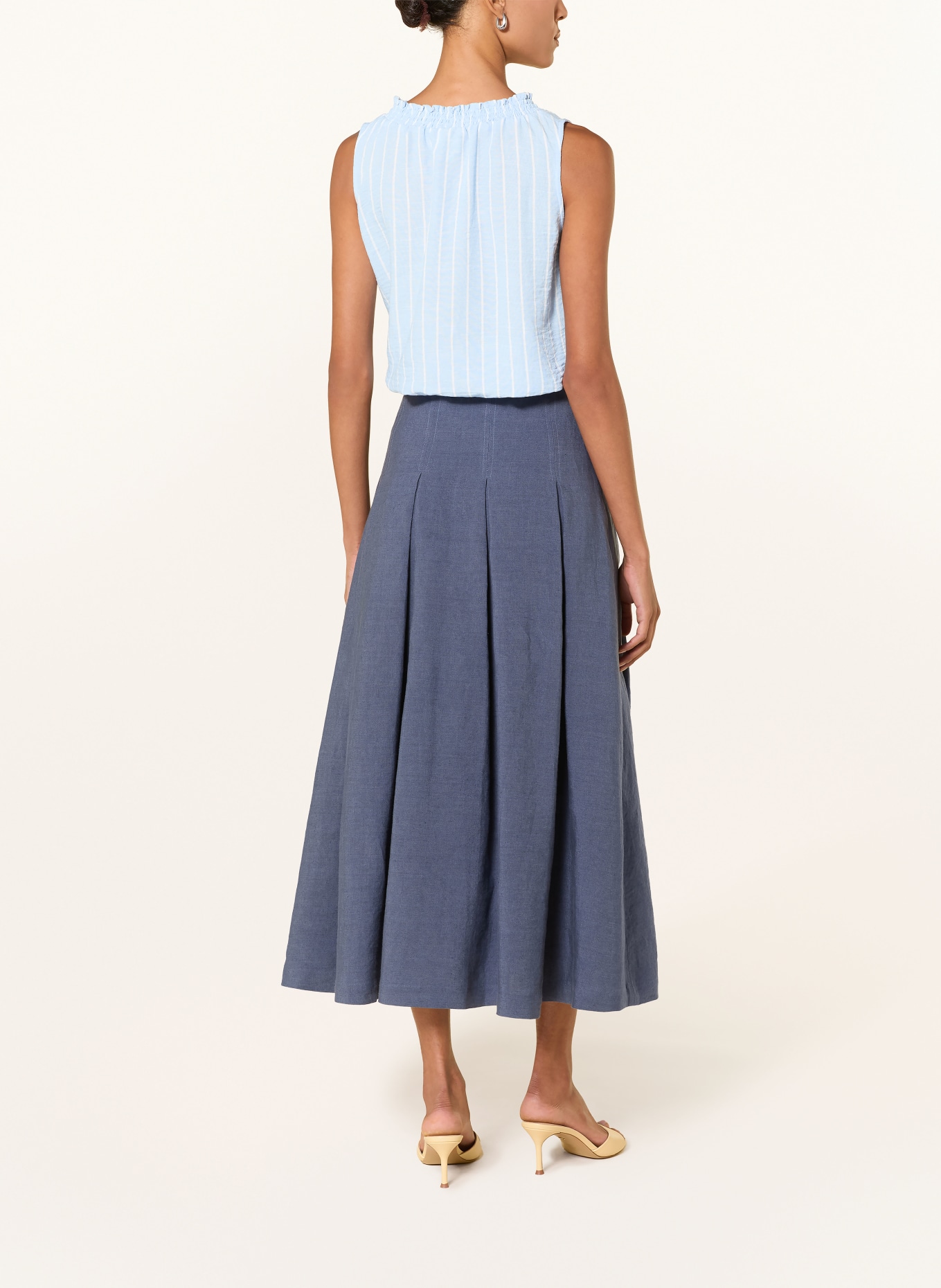 BERWIN & WOLFF Trachtenbluse: HELLBLAU / WEISS