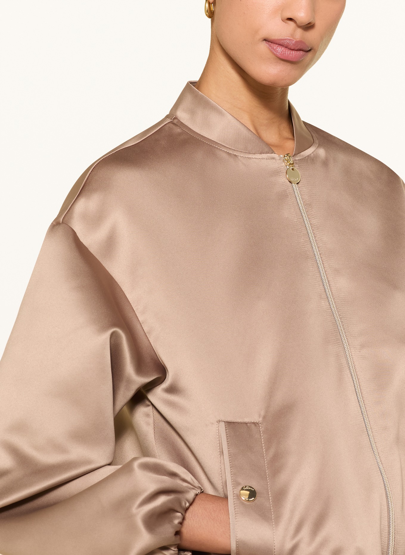 s.Oliver BLACK LABEL satin jacket: LIGHT BROWN