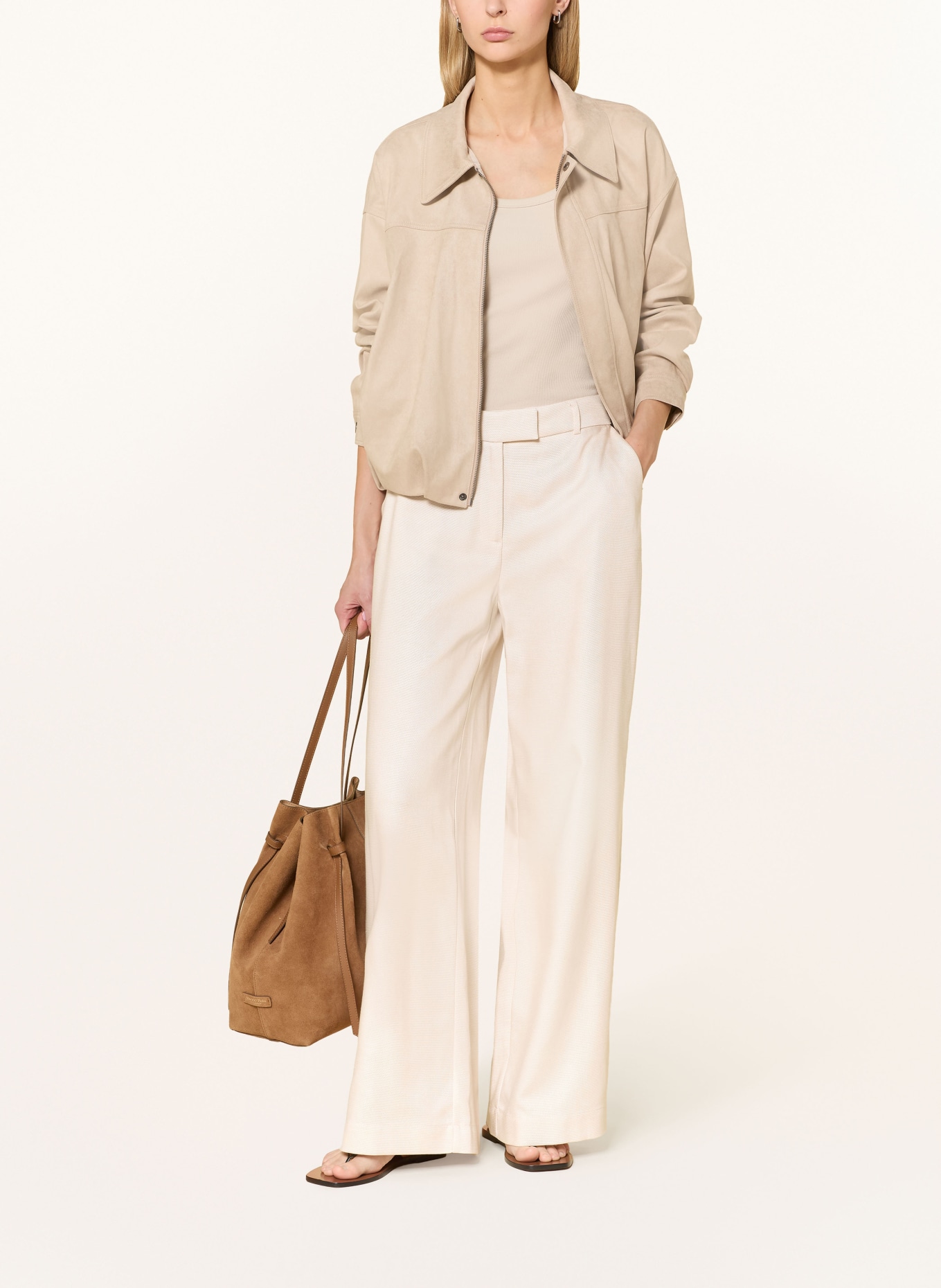 comma Marlene pants: CREAM / LIGHT GRAY