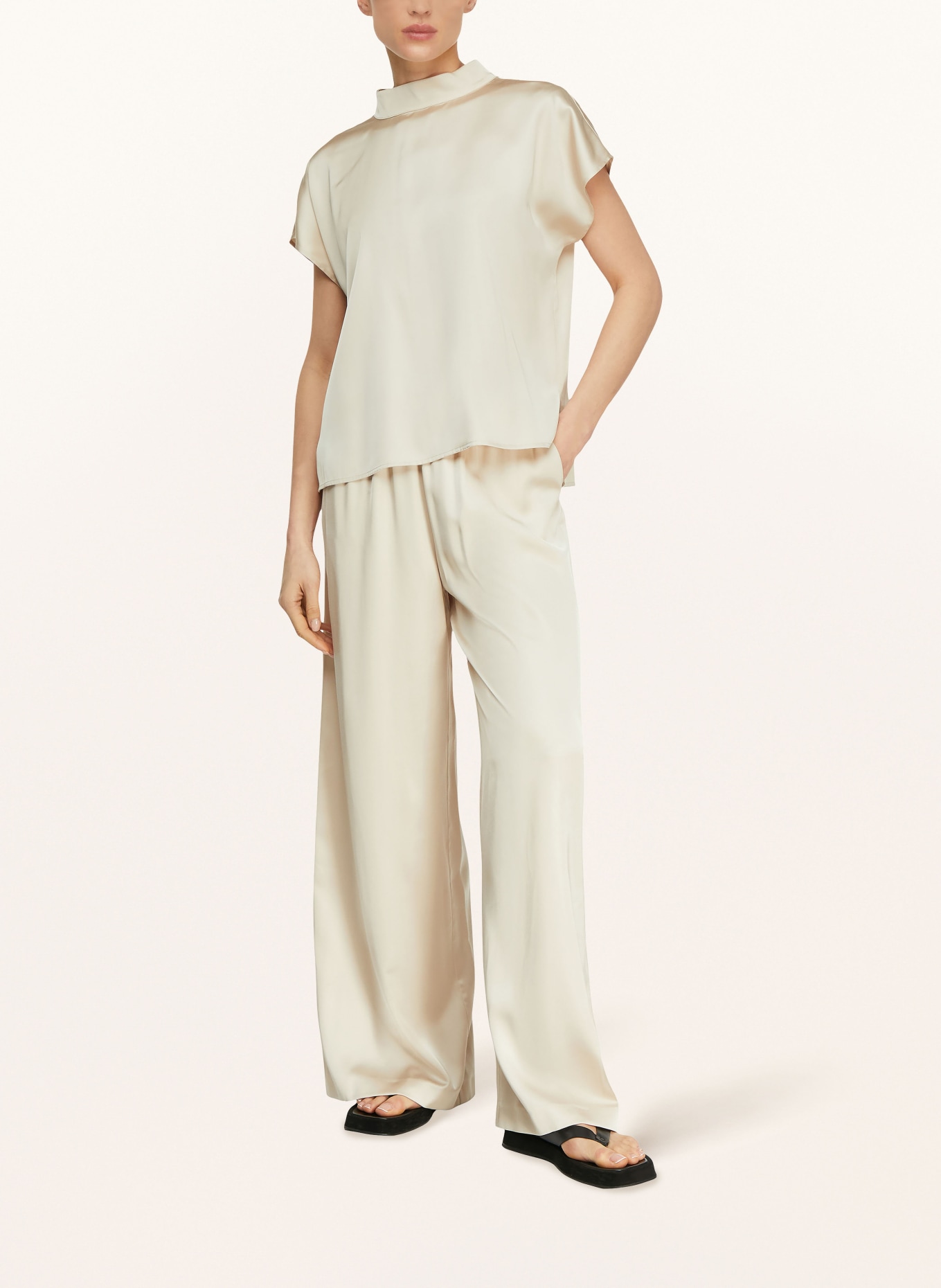 comma Blusenshirt aus Satin: ECRU