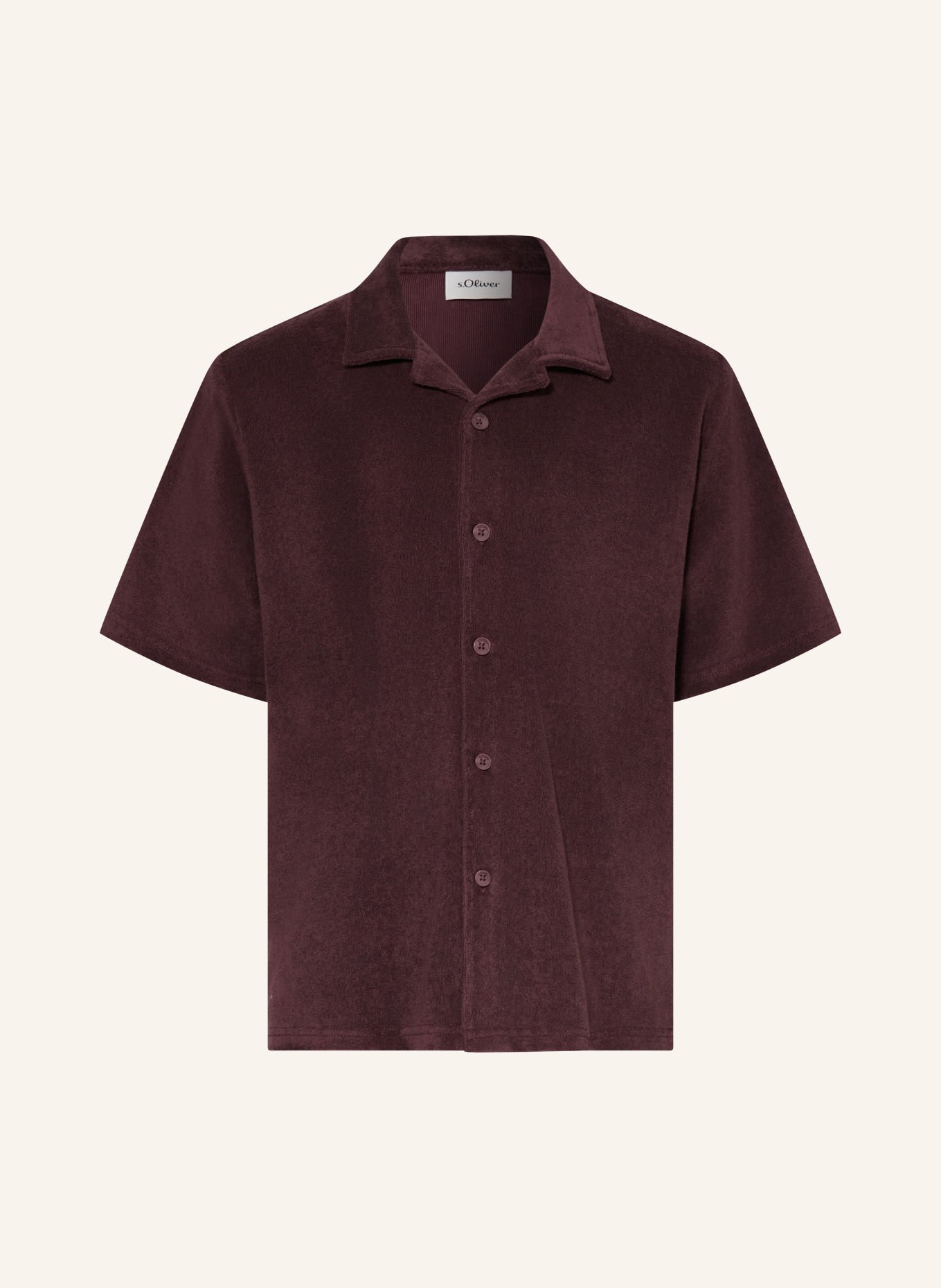 s.Oliver RED Chemise de villégiature en tissu éponge: ROUGE FONCÉ