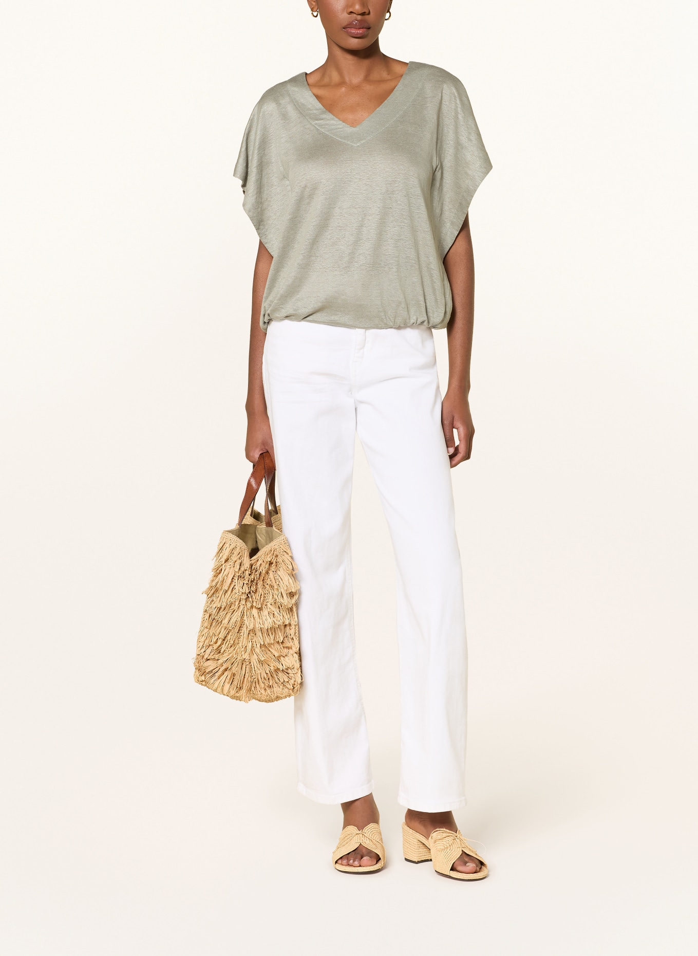 lilienfels Lněné tričko: KHAKI