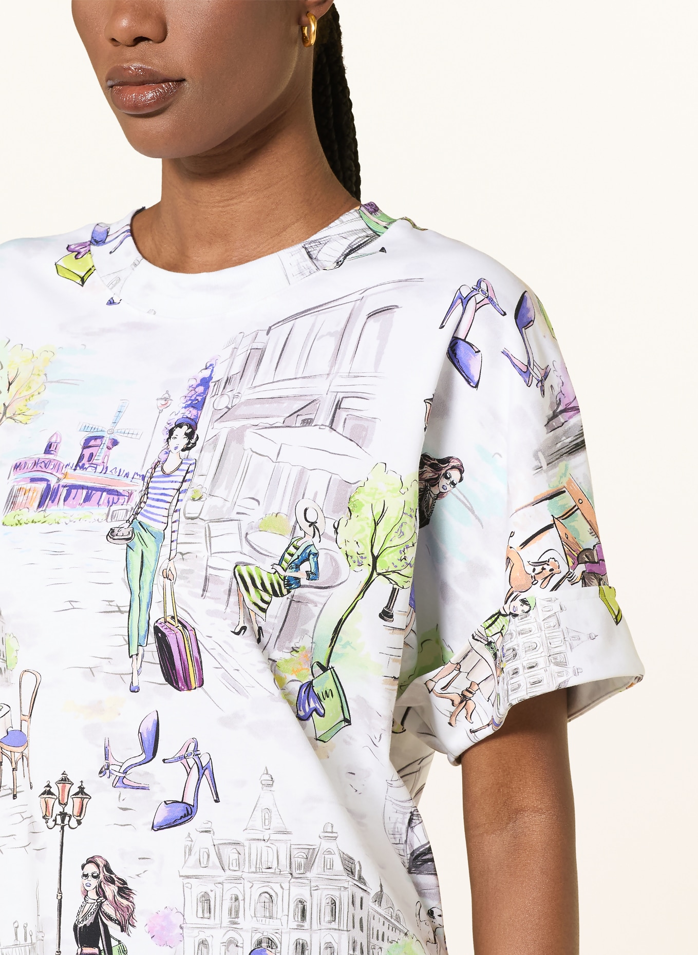 lilienfels T-Shirt: WEISS / LILA / GRÜN