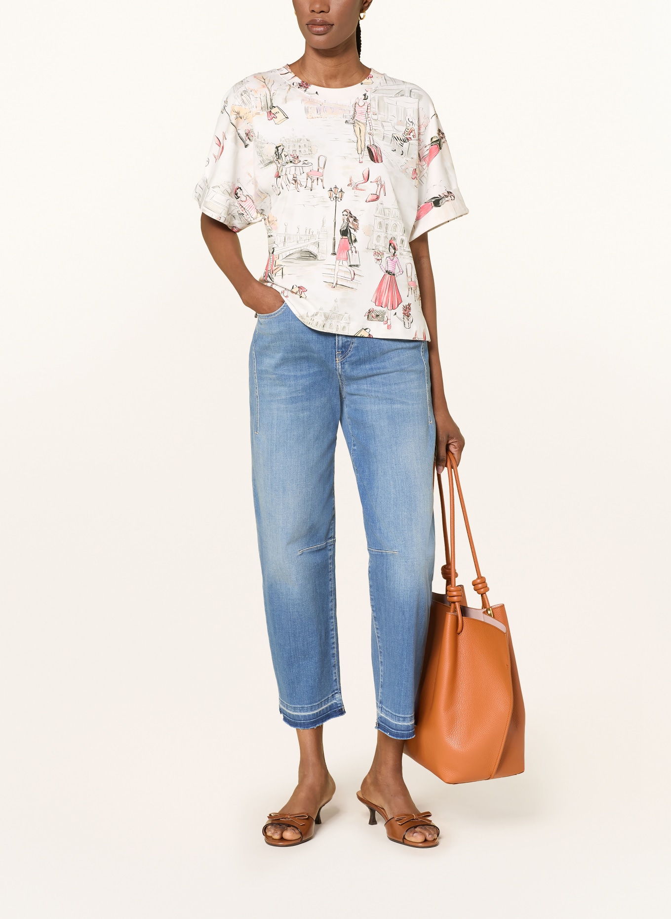 lilienfels T-Shirt: ECRU / ROT / OLIV