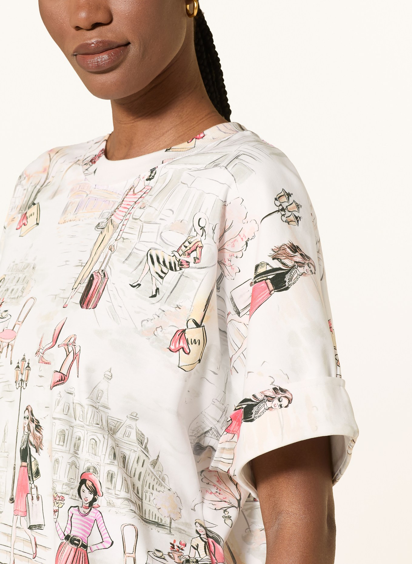 lilienfels T-Shirt: ECRU / ROT / OLIV