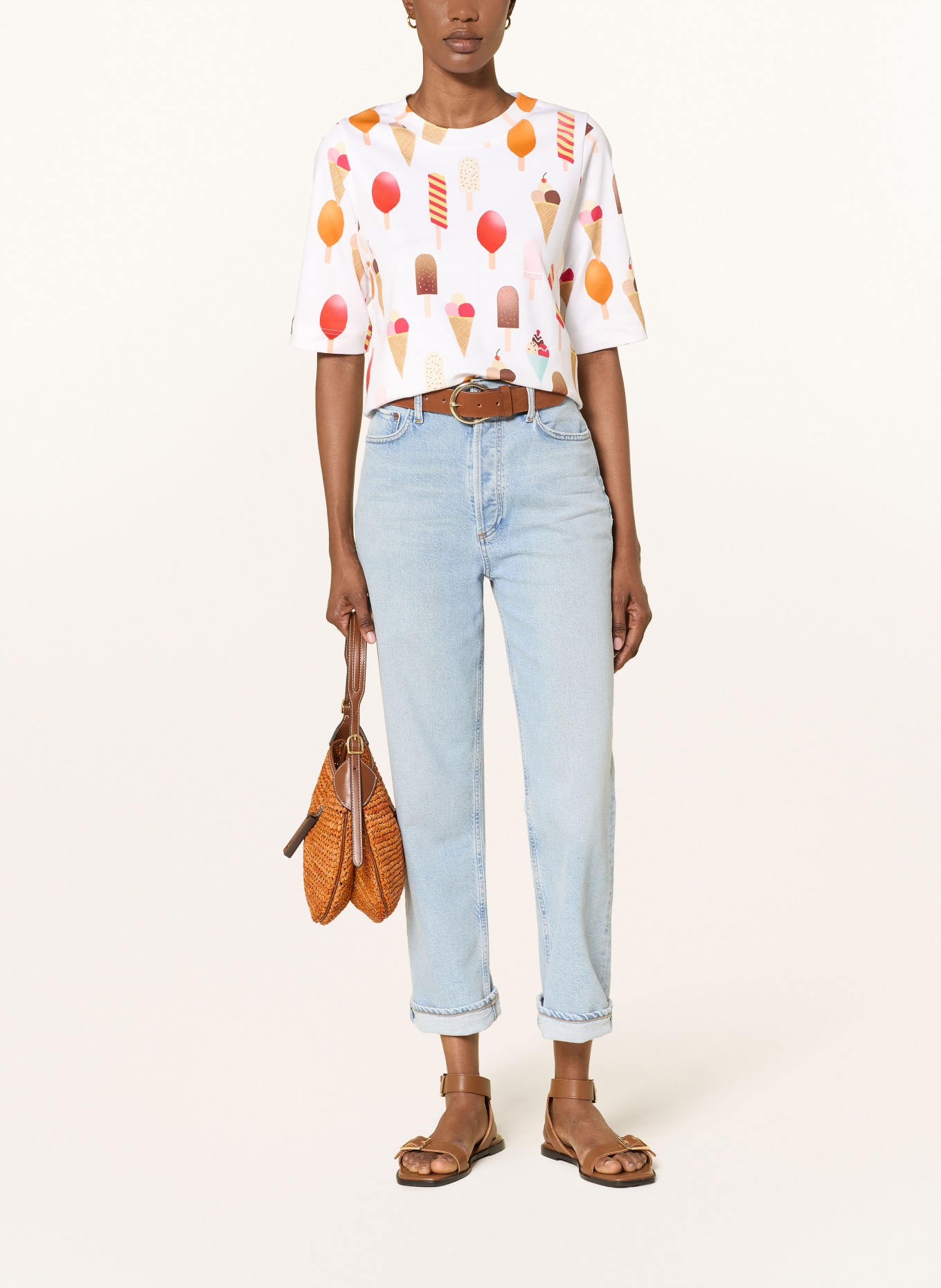 lilienfels T-Shirt: WEISS / ROT / DUNKELORANGE