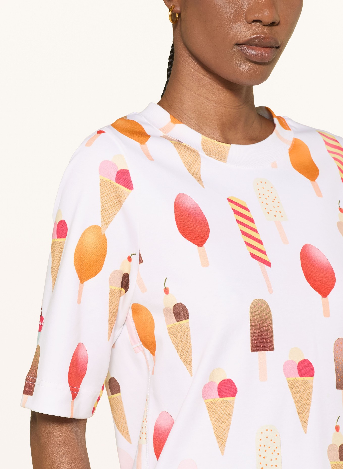 lilienfels T-Shirt: WEISS / ROT / DUNKELORANGE