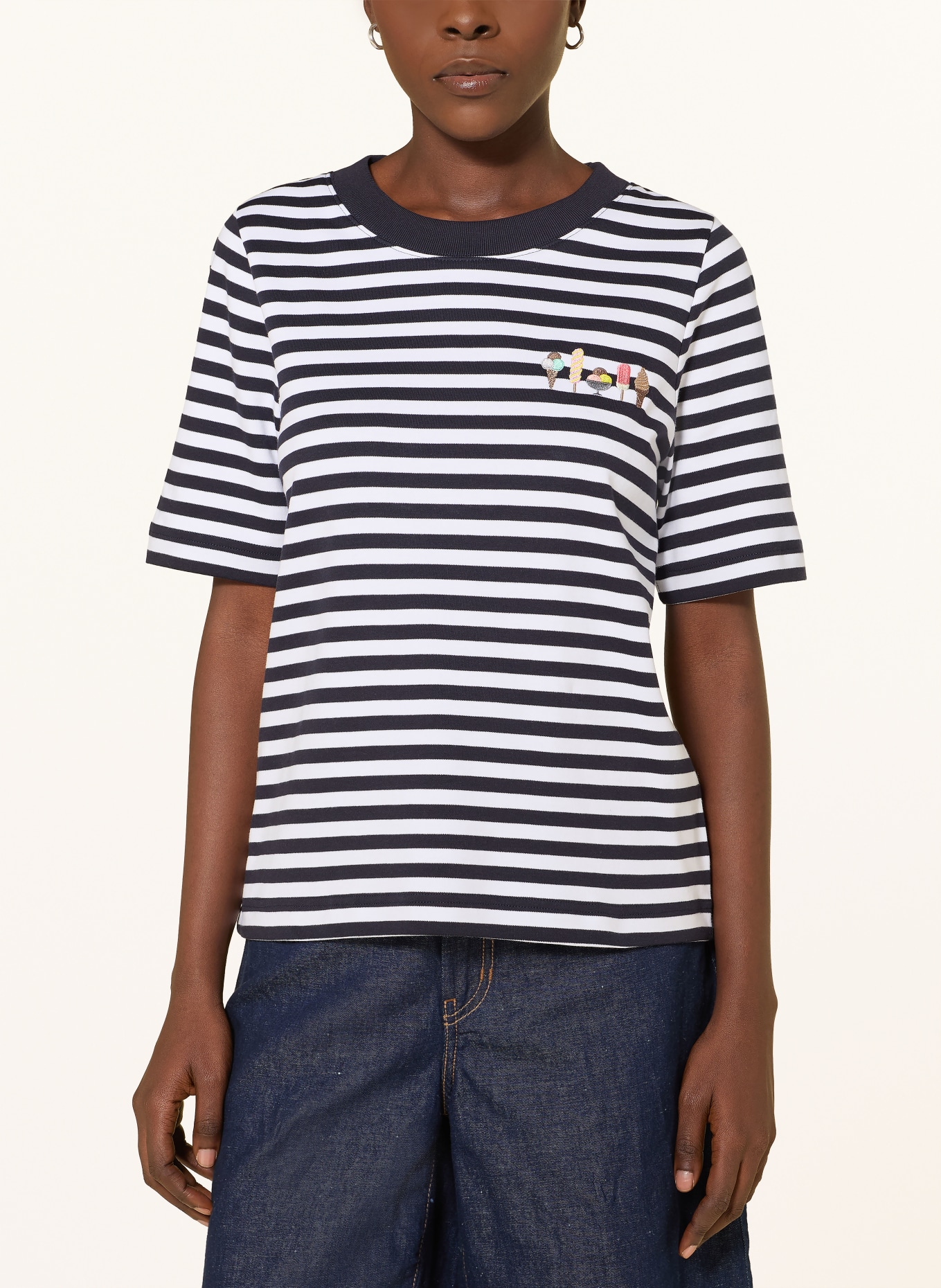 lilienfels T-Shirt: DUNKELBLAU / WEISS