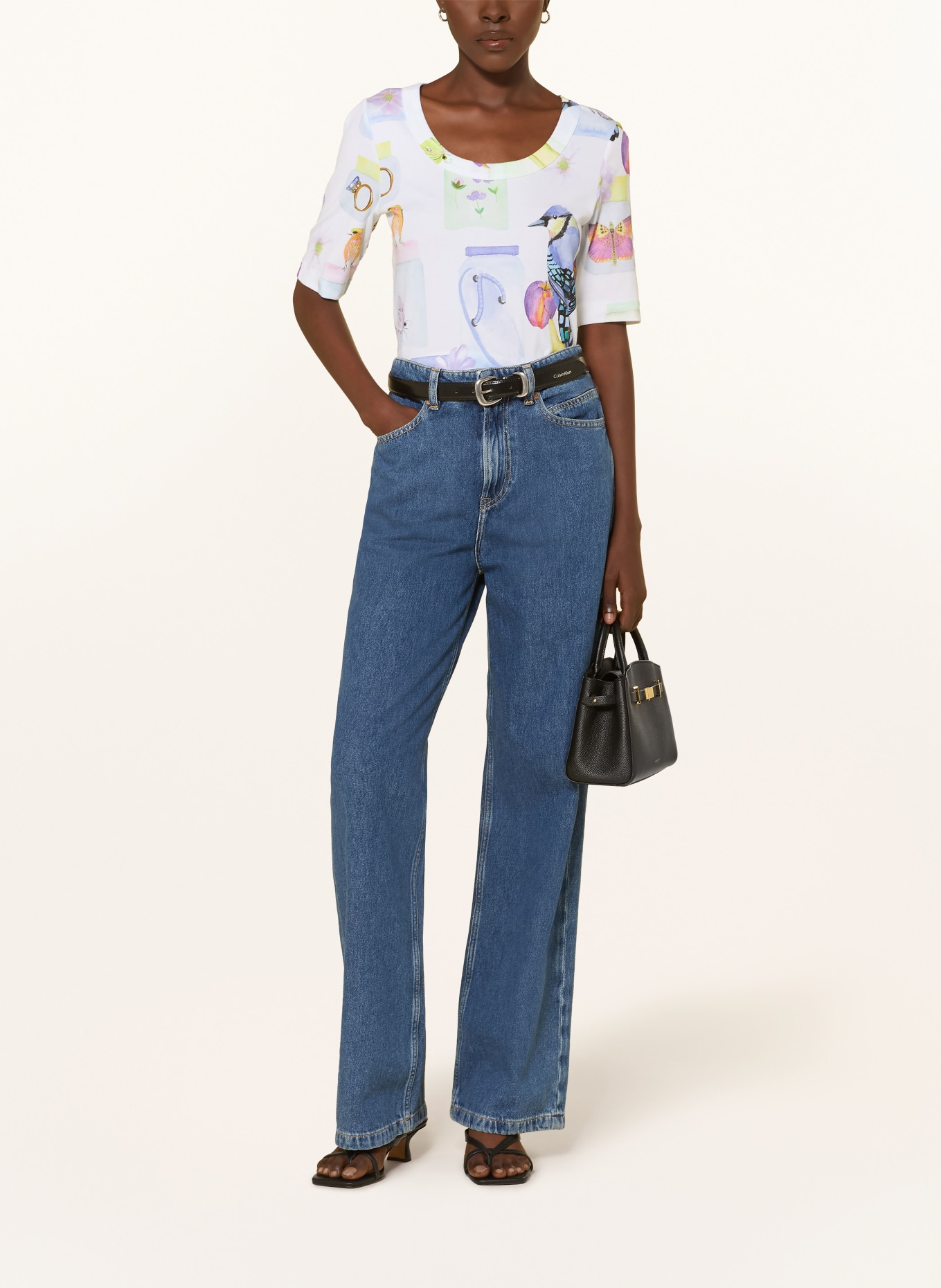 lilienfels T-shirt: WHITE / LIGHT PURPLE / YELLOW