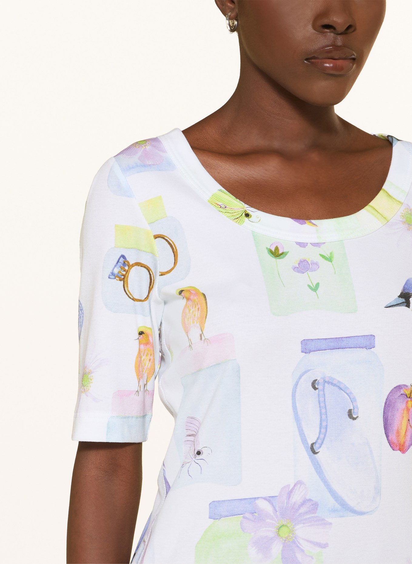 lilienfels T-shirt: WHITE / LIGHT PURPLE / YELLOW