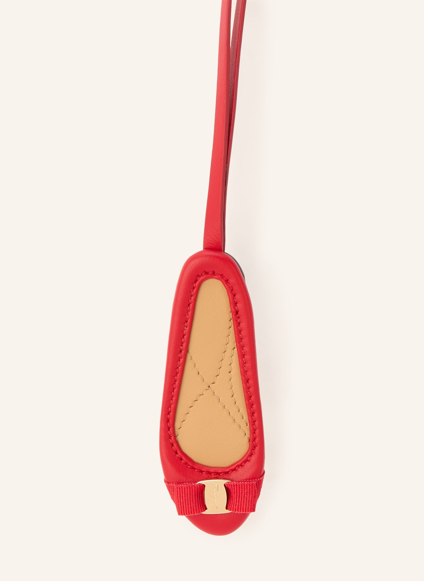 FERRAGAMO Taschenanhänger VARINA: ROT / GOLD