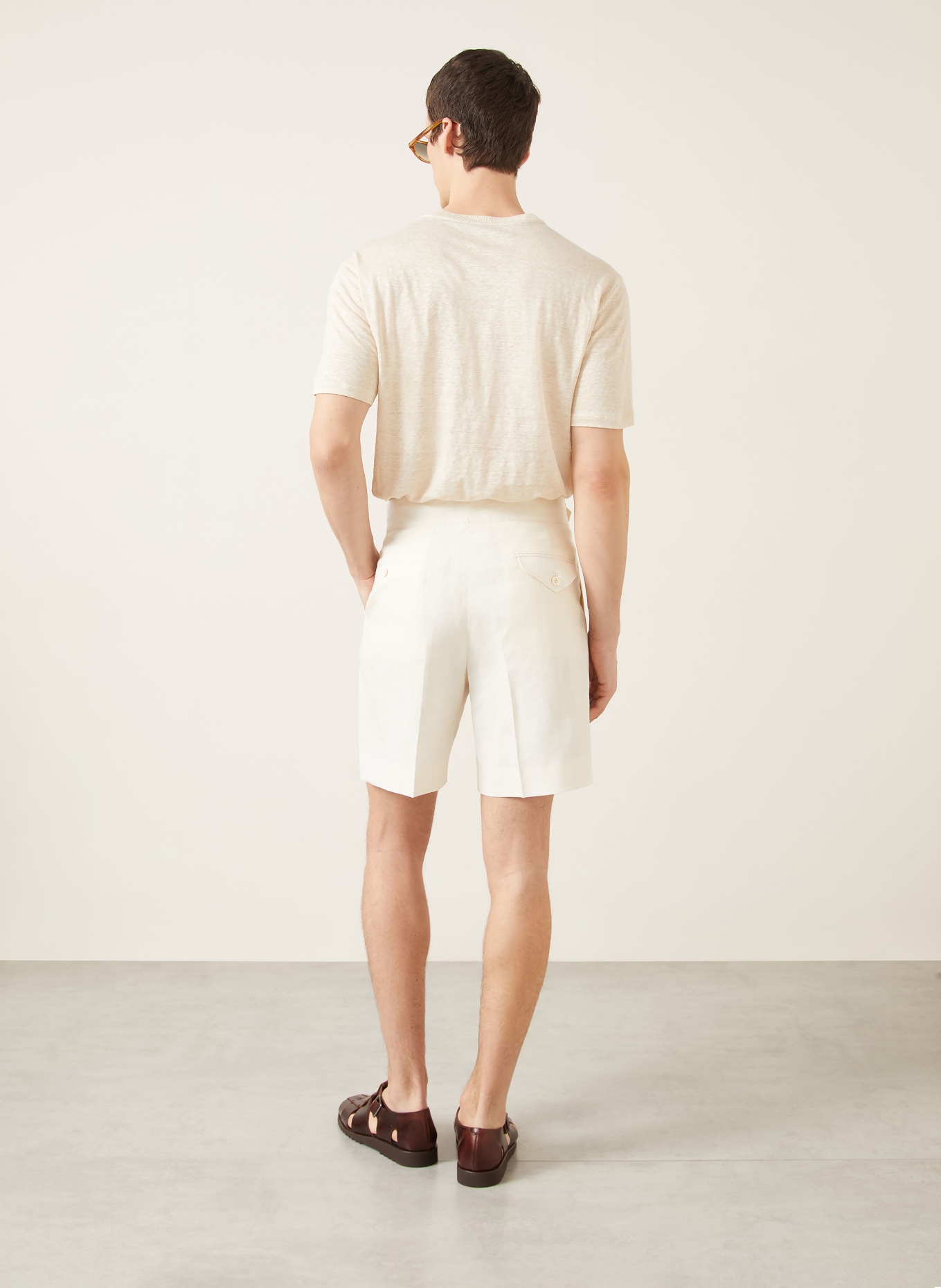 RALPH LAUREN PURPLE LABEL T-Shirt aus Leinen: HELLBRAUN