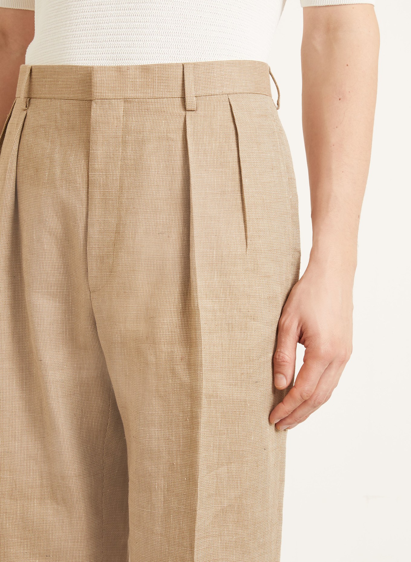 RALPH LAUREN PURPLE LABEL Regular-fit dress pants: 001 KHAKI MULTI