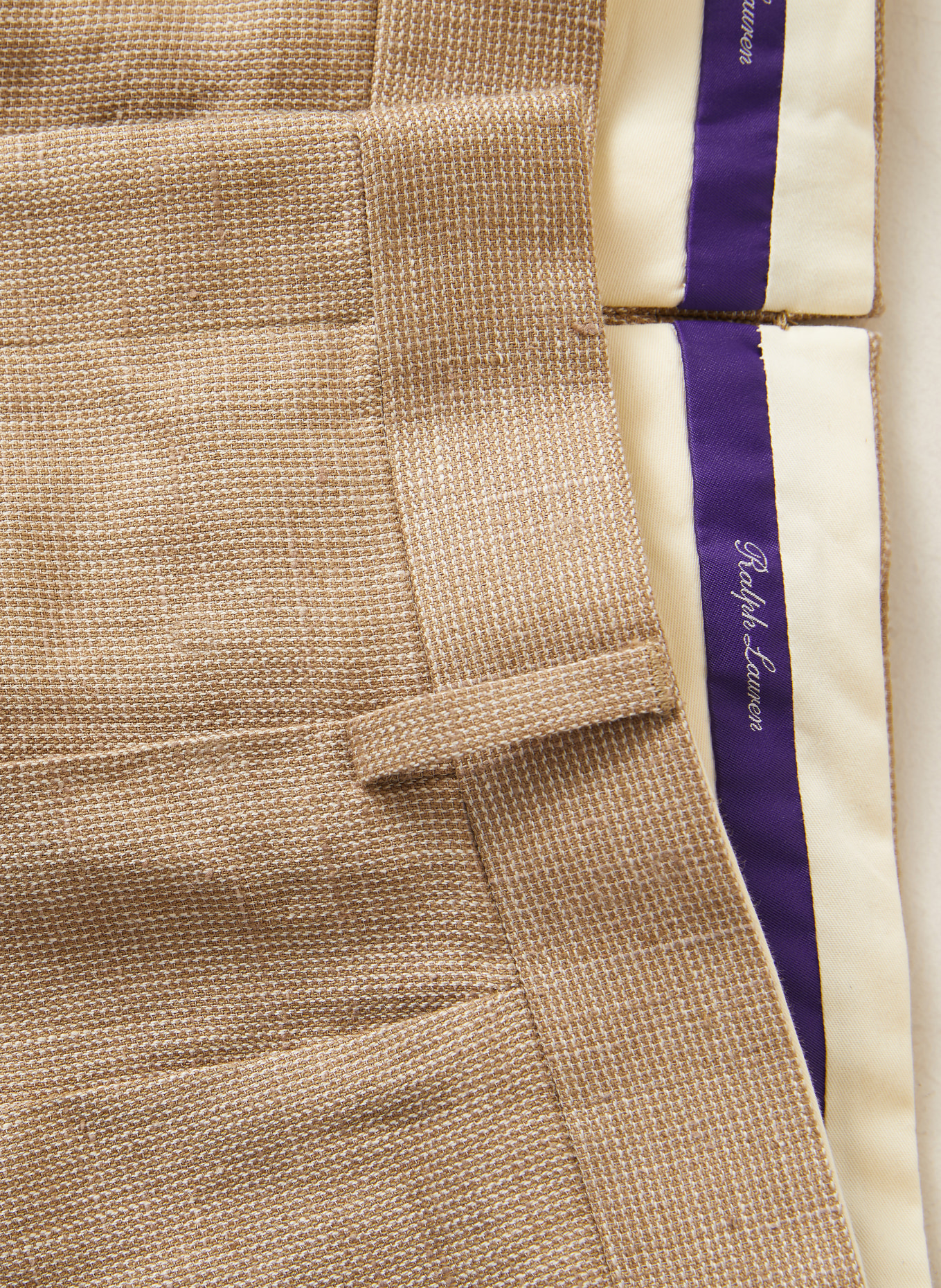 RALPH LAUREN PURPLE LABEL Regular-fit dress pants: 001 KHAKI MULTI