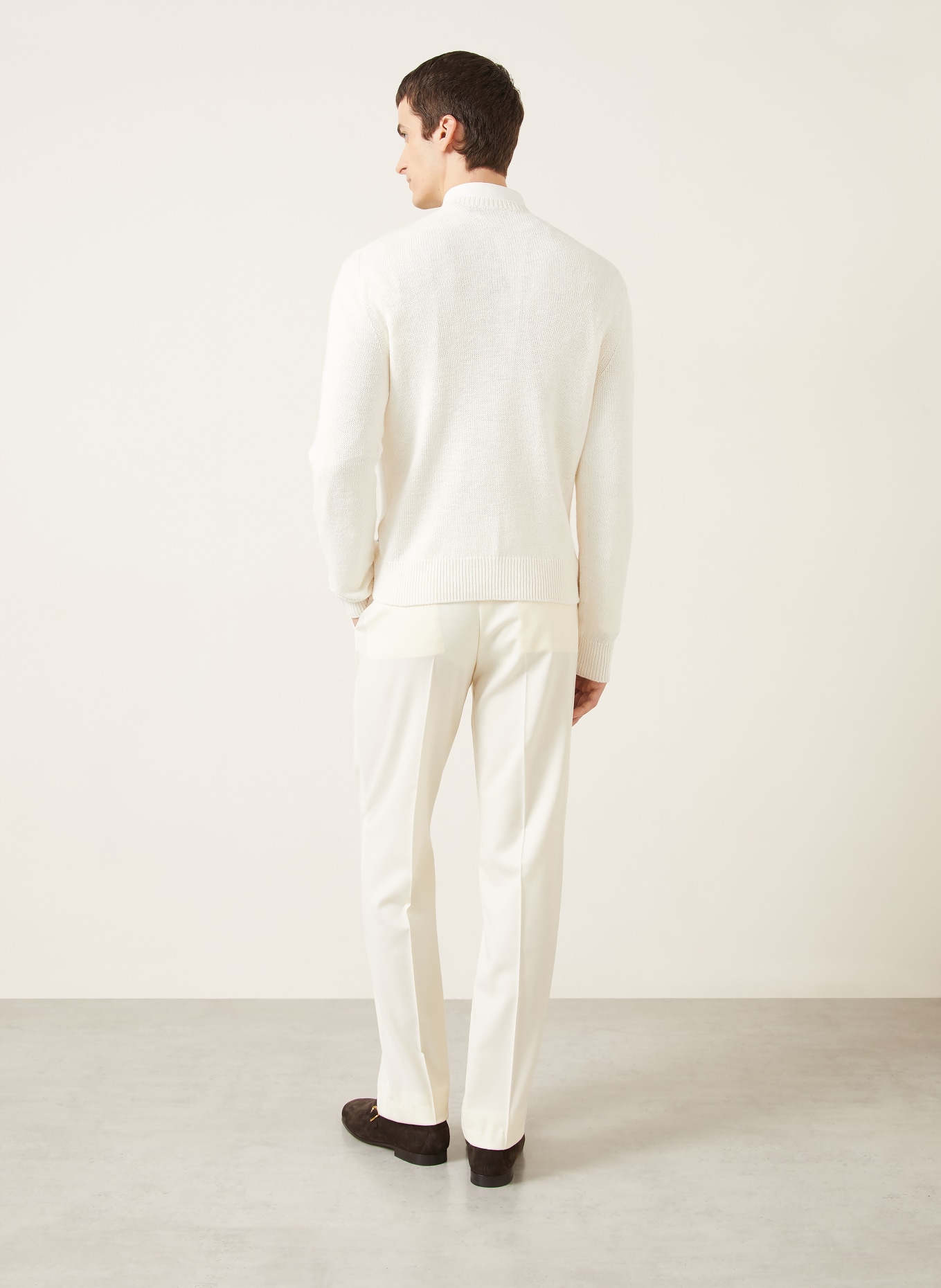 RALPH LAUREN PURPLE LABEL Pullover: CREME / BRAUN / SCHWARZ