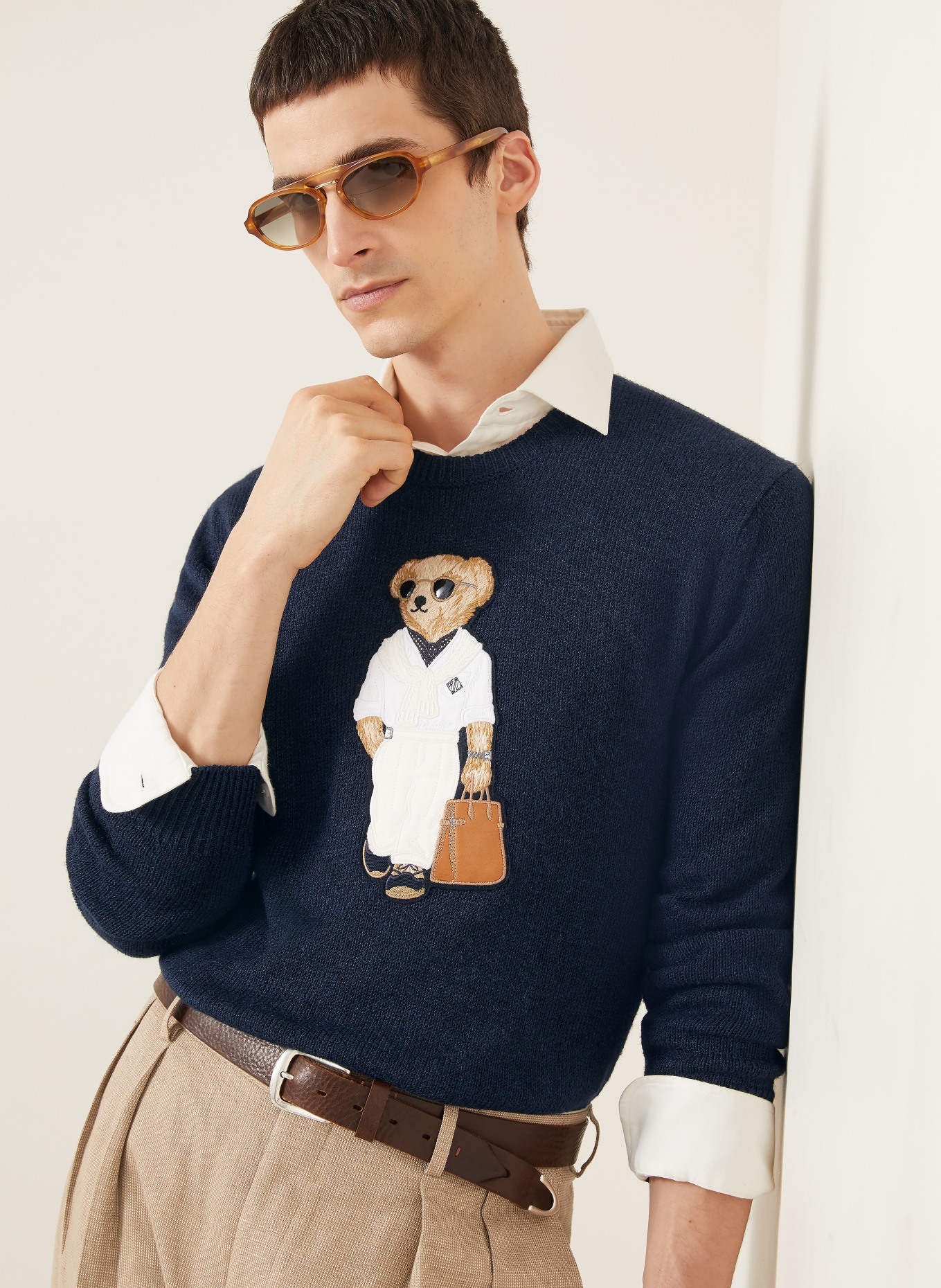 RALPH LAUREN PURPLE LABEL Pullover: DUNKELBLAU