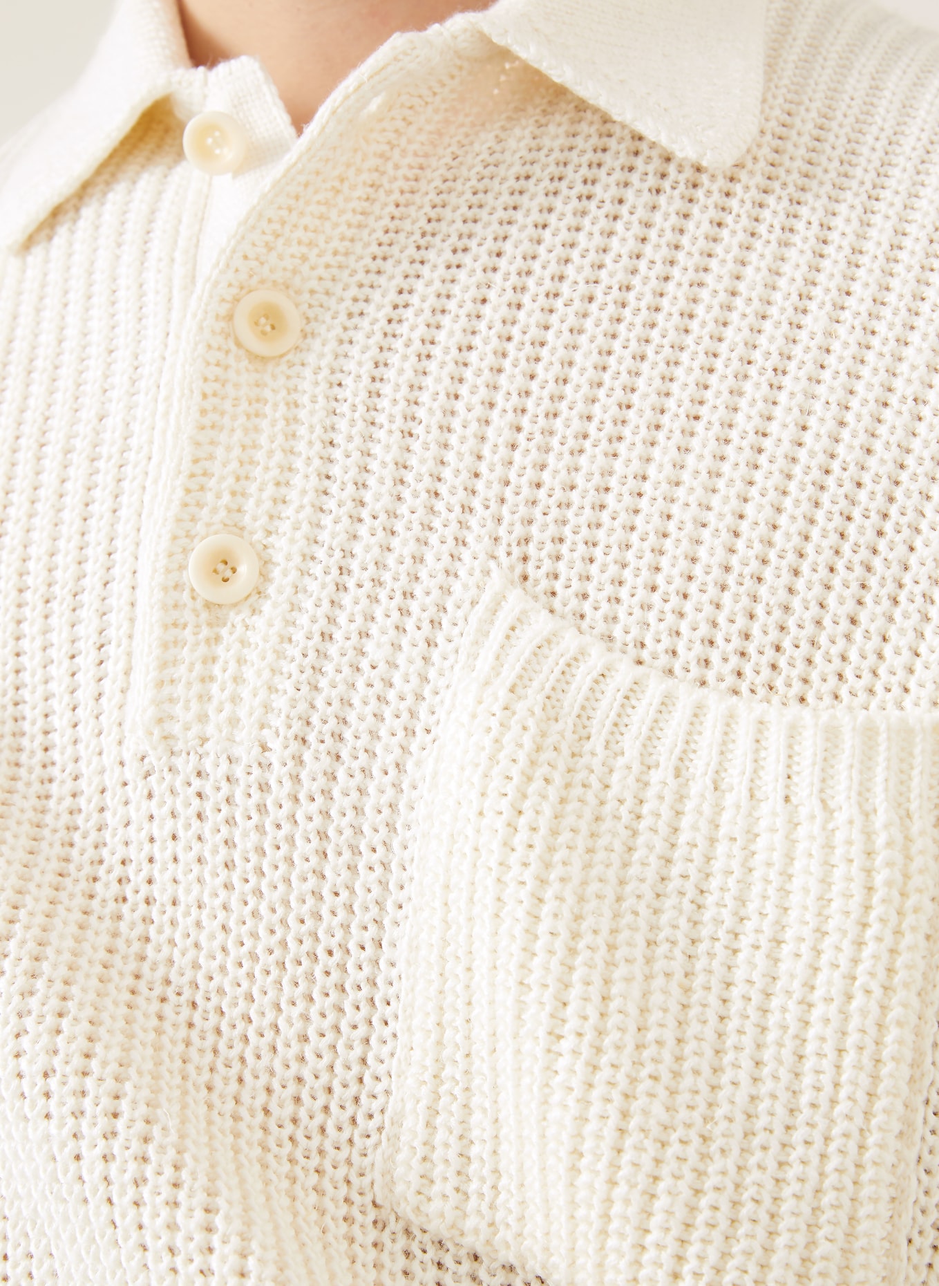 RALPH LAUREN PURPLE LABEL Dzianinowa koszulka polo z jedwabiu: KREMOWY