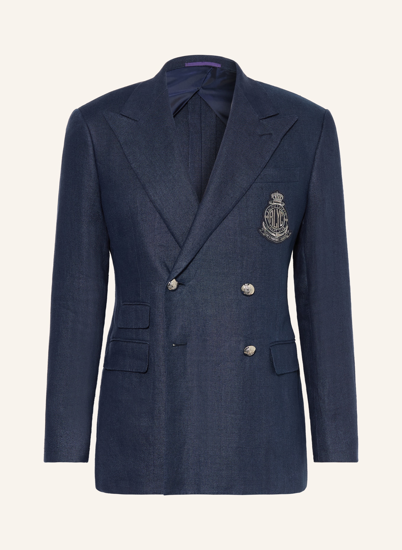 RALPH LAUREN PURPLE LABEL Leinensakko KENT Slim Fit: DUNKELBLAU