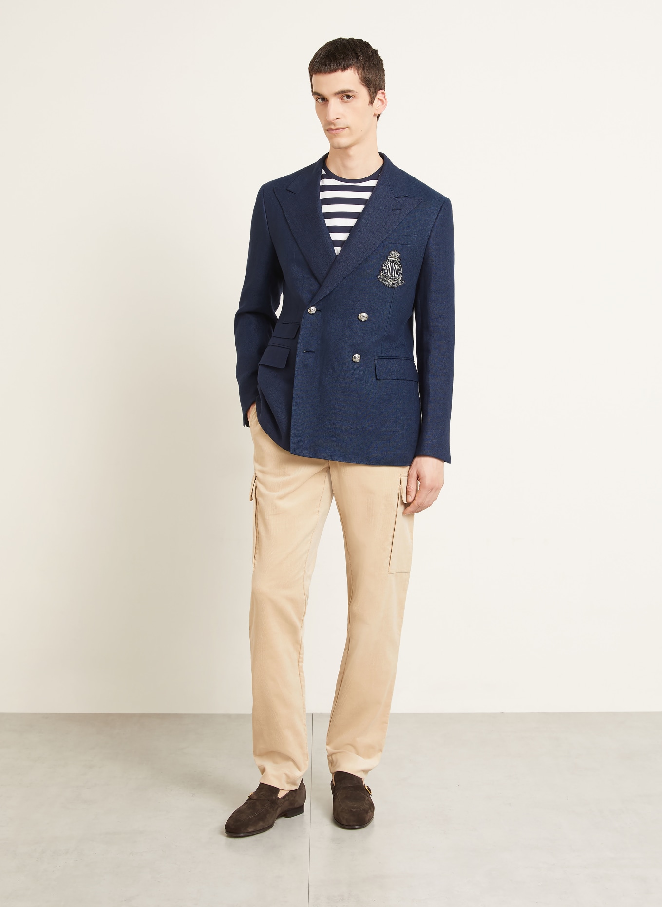 RALPH LAUREN PURPLE LABEL Leinensakko KENT Slim Fit: DUNKELBLAU