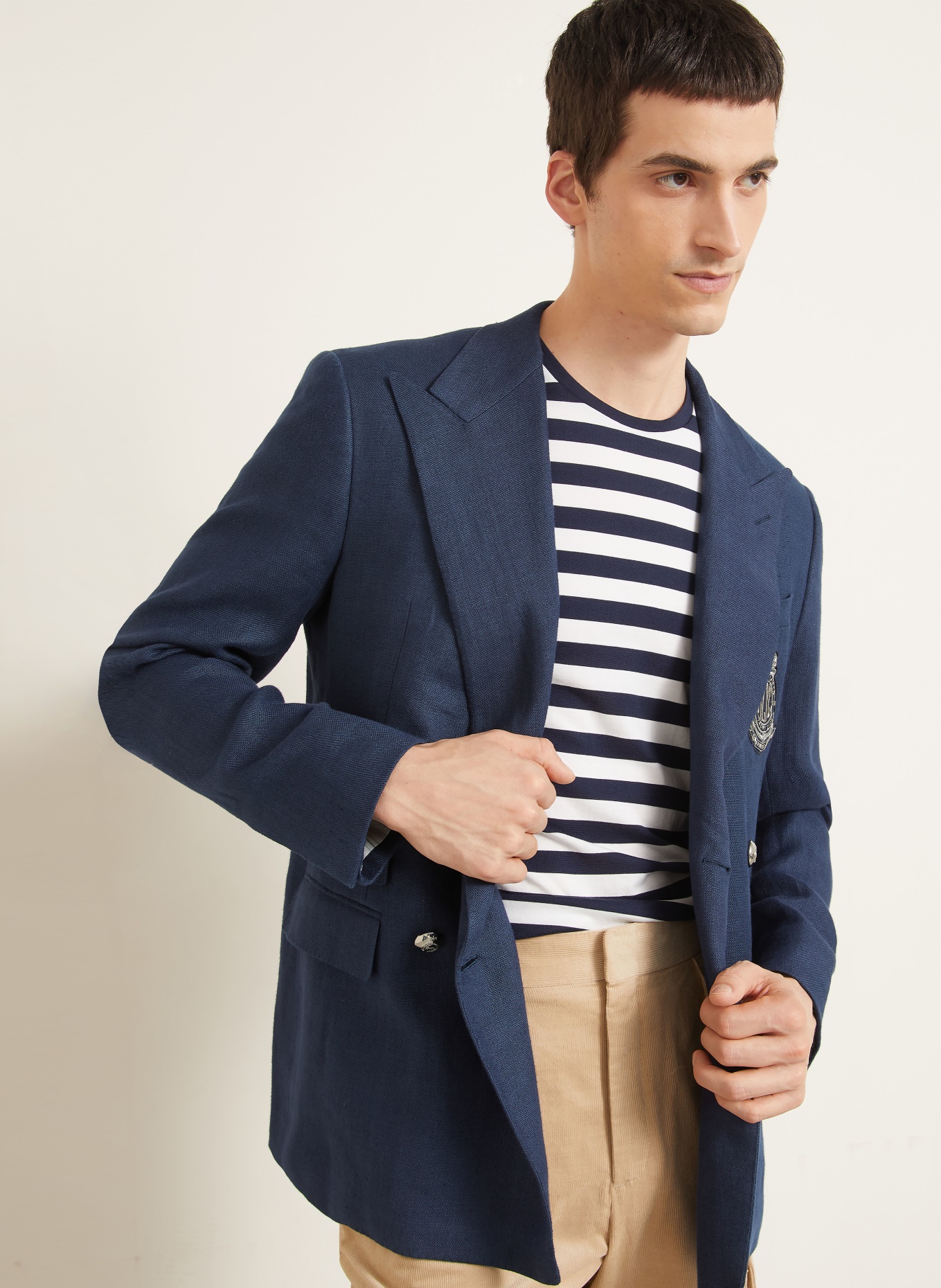 RALPH LAUREN PURPLE LABEL Leinensakko KENT Slim Fit: DUNKELBLAU