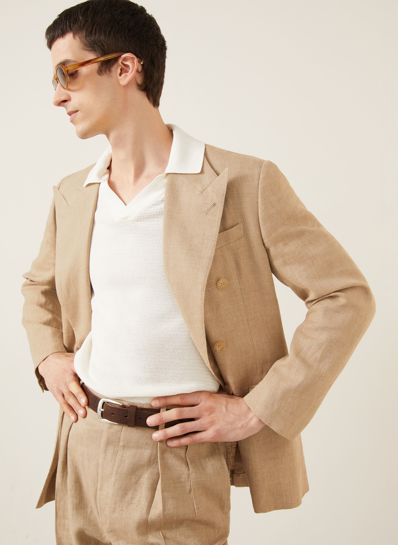 RALPH LAUREN PURPLE LABEL Anzugssakko Extra Slim Fit: 001 KHAKI MULTI