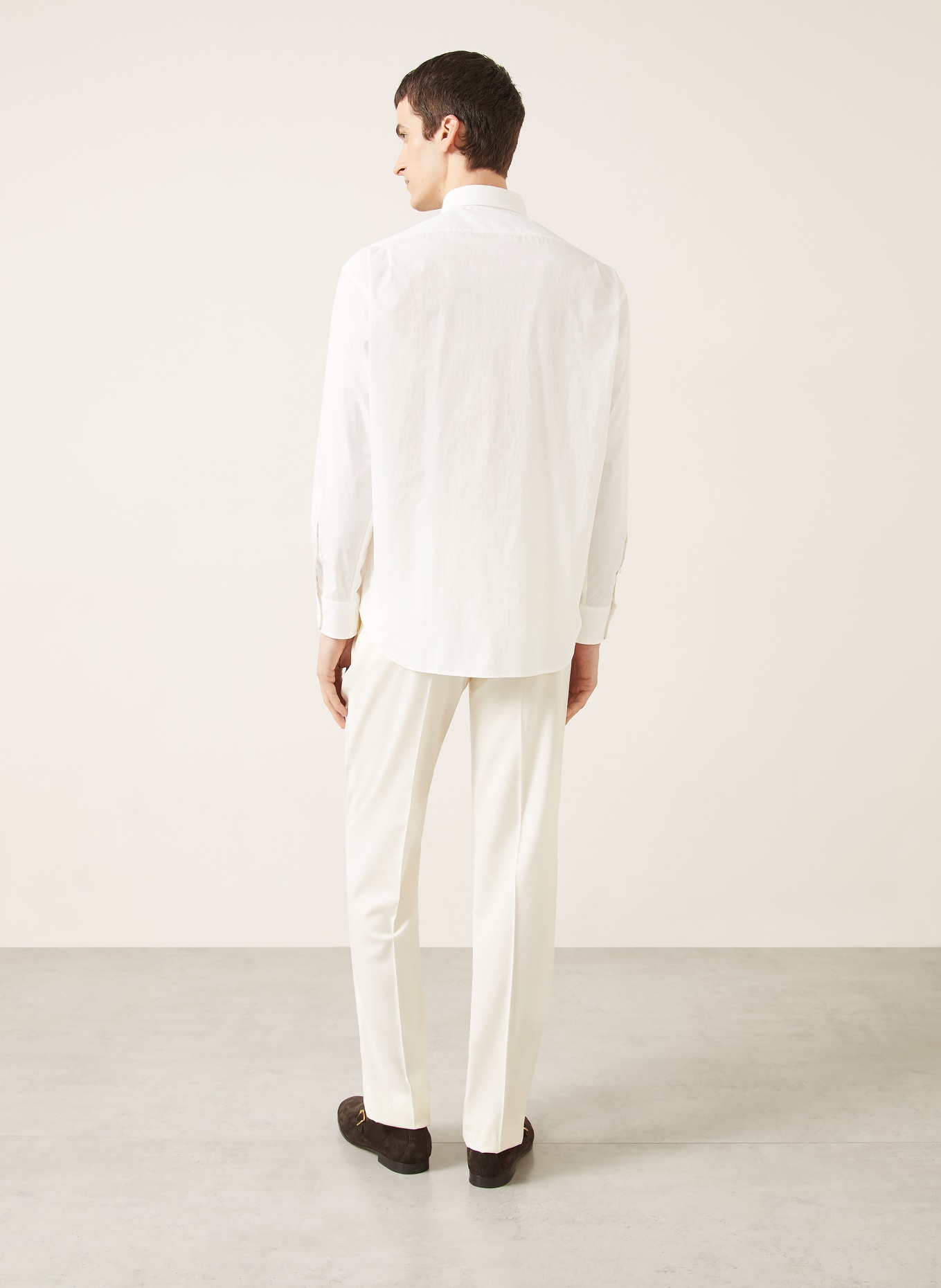 RALPH LAUREN PURPLE LABEL Hemd Relaxed Fit: ECRU / DUNKELBLAU