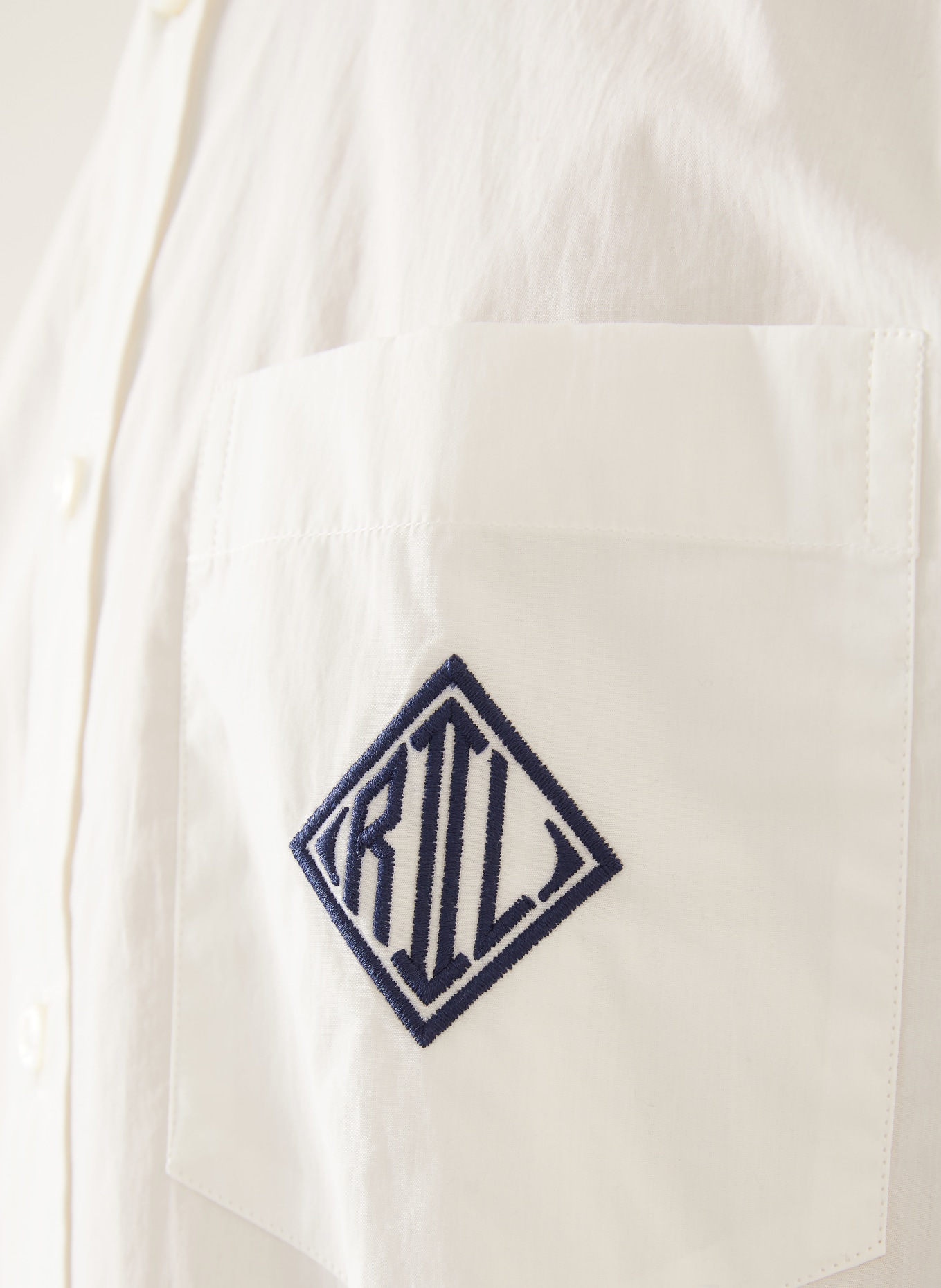 RALPH LAUREN PURPLE LABEL Hemd Relaxed Fit: ECRU / DUNKELBLAU