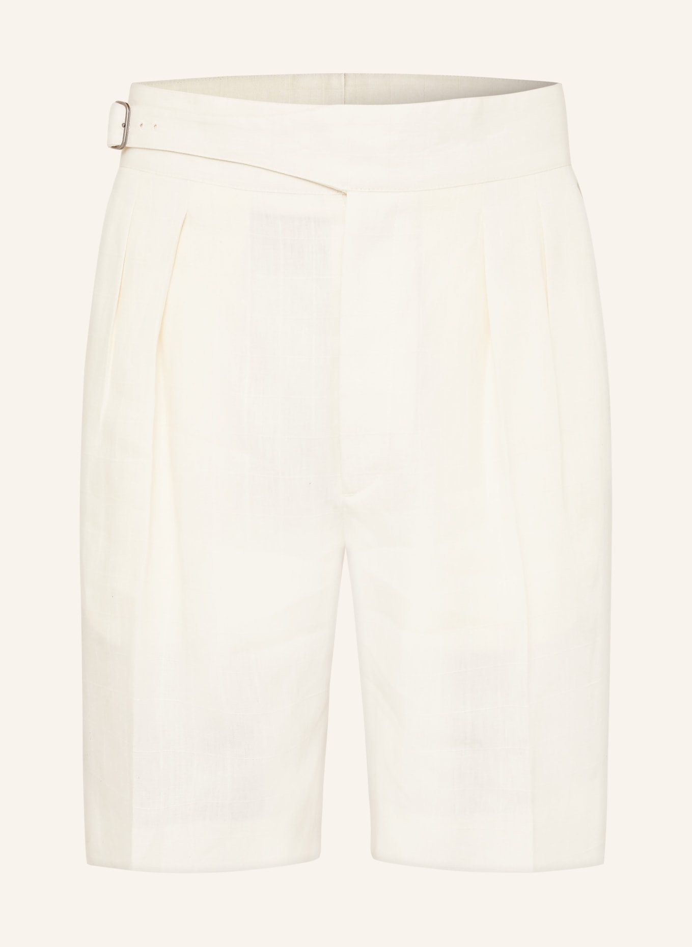 RALPH LAUREN PURPLE LABEL Leinenshorts: CREME