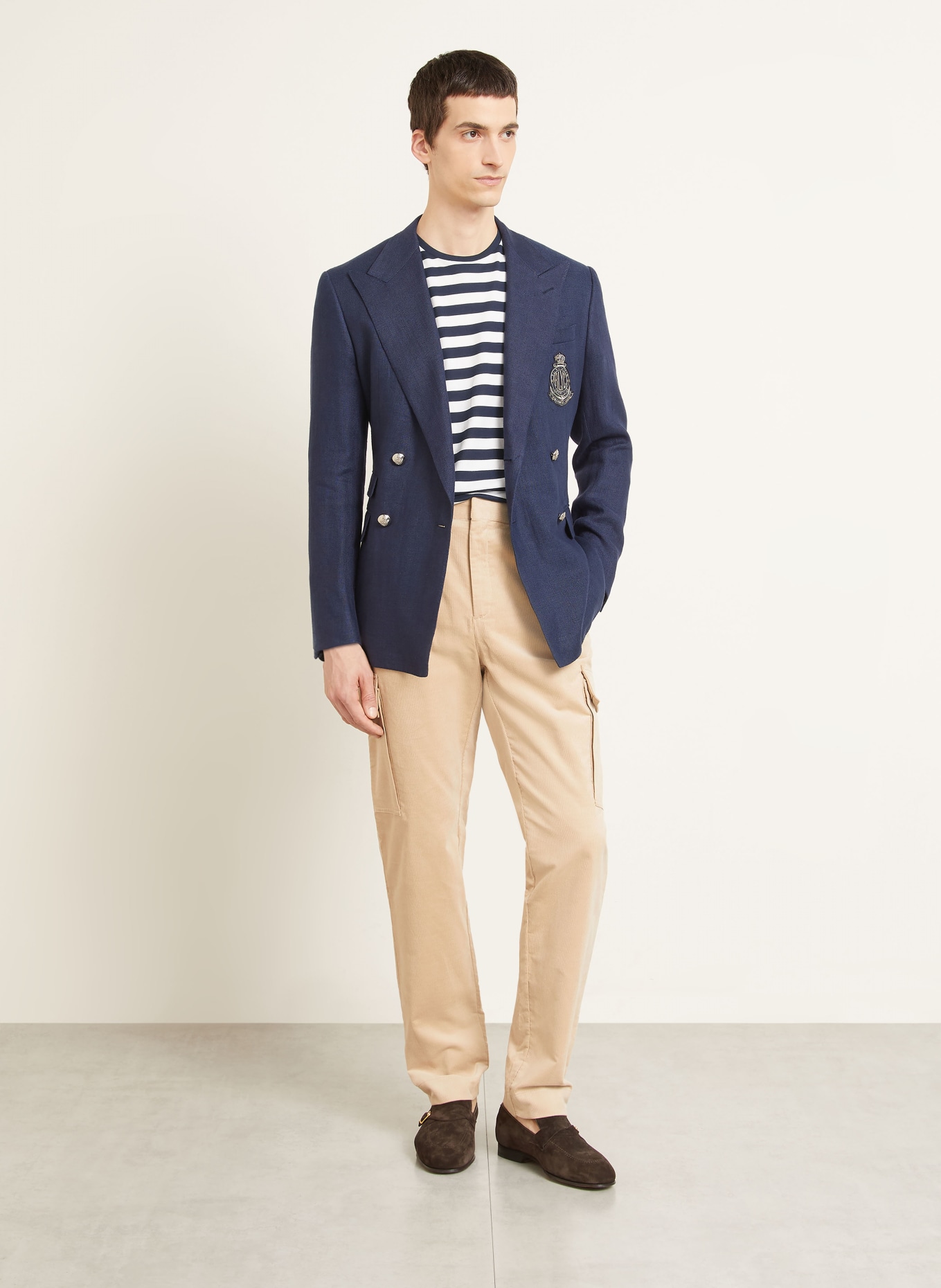 RALPH LAUREN PURPLE LABEL Koszulka: BIAŁY / GRANATOWY