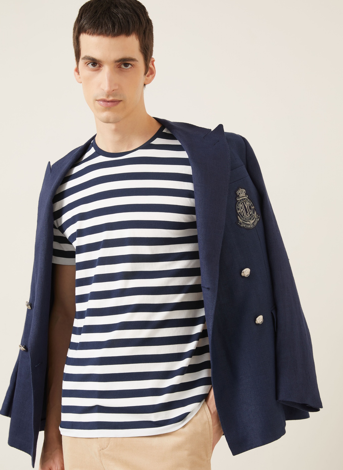 RALPH LAUREN PURPLE LABEL Koszulka: BIAŁY / GRANATOWY