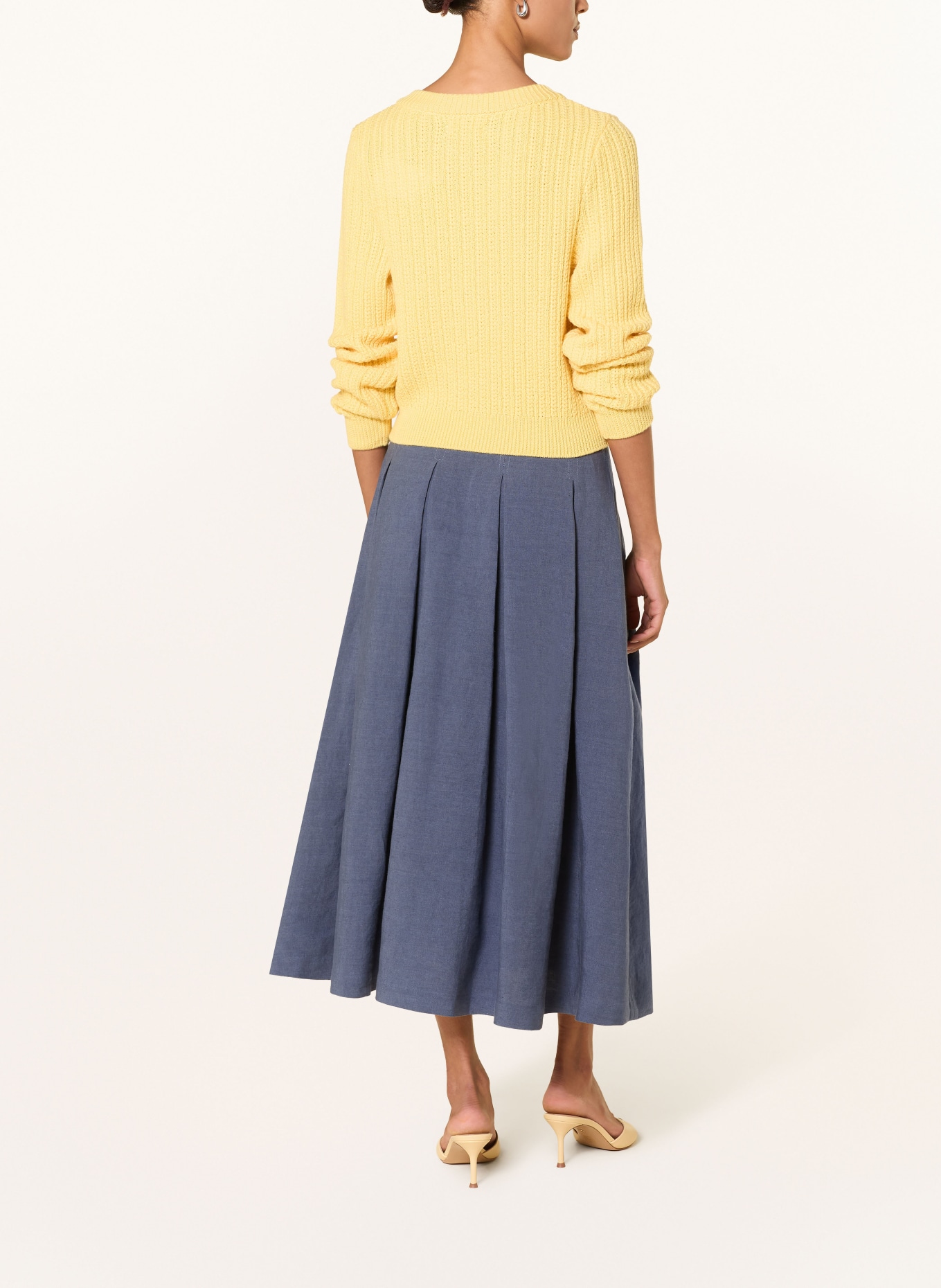 Grasegger Trachtenrock IVY aus Leinen: BLAU