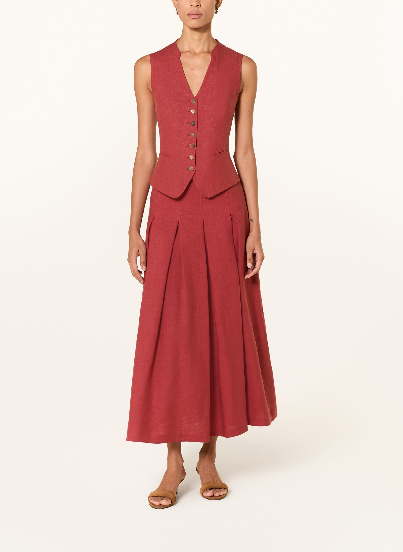 Grasegger Lněná sukně IVY: ČERVENÁ