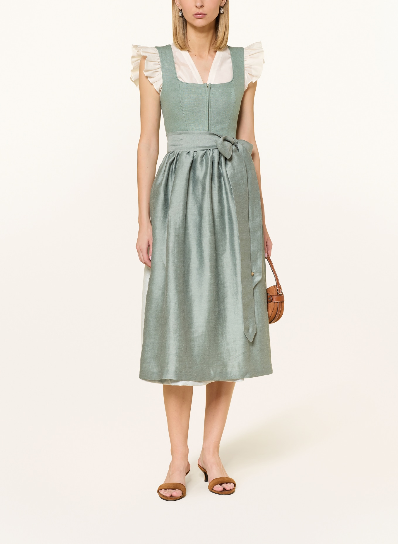 CocoVero Dirndlbluse CAROLINE mit Rüschen: CREME