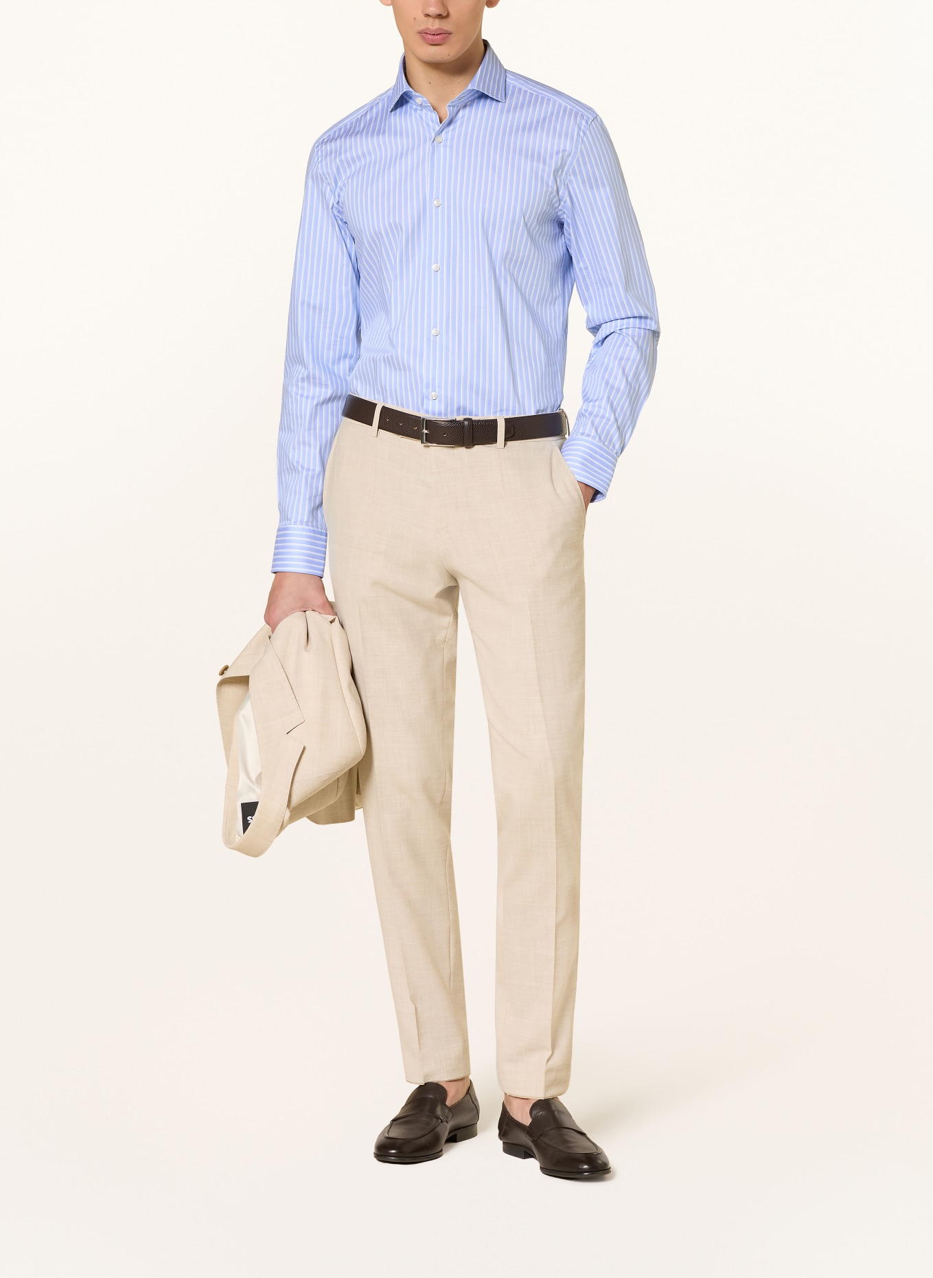 BOSS Koszula HANK o kroju slim fit: JASNONIEBIESKI / BIAŁY