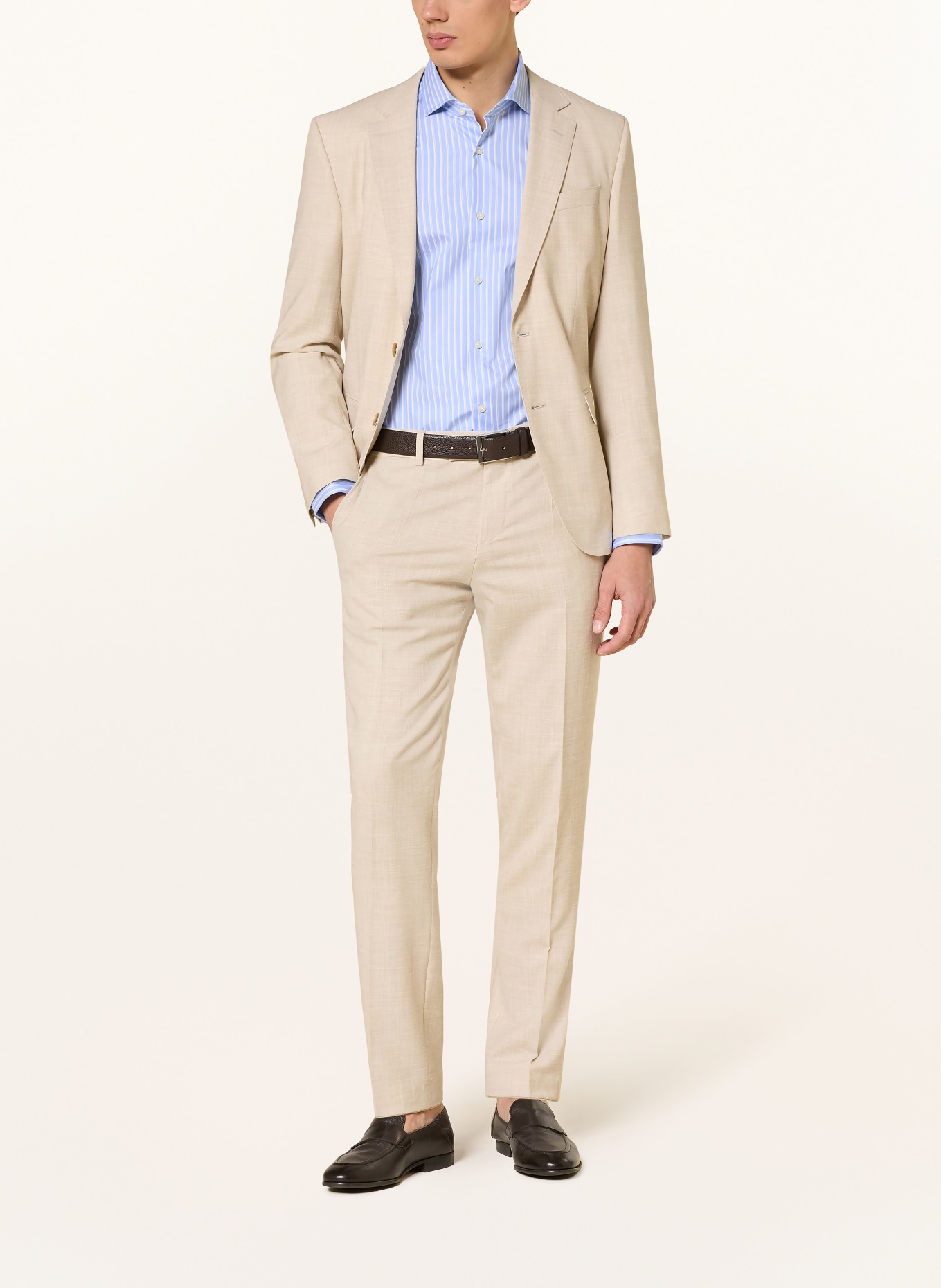 BOSS Koszula HANK o kroju slim fit: JASNONIEBIESKI / BIAŁY