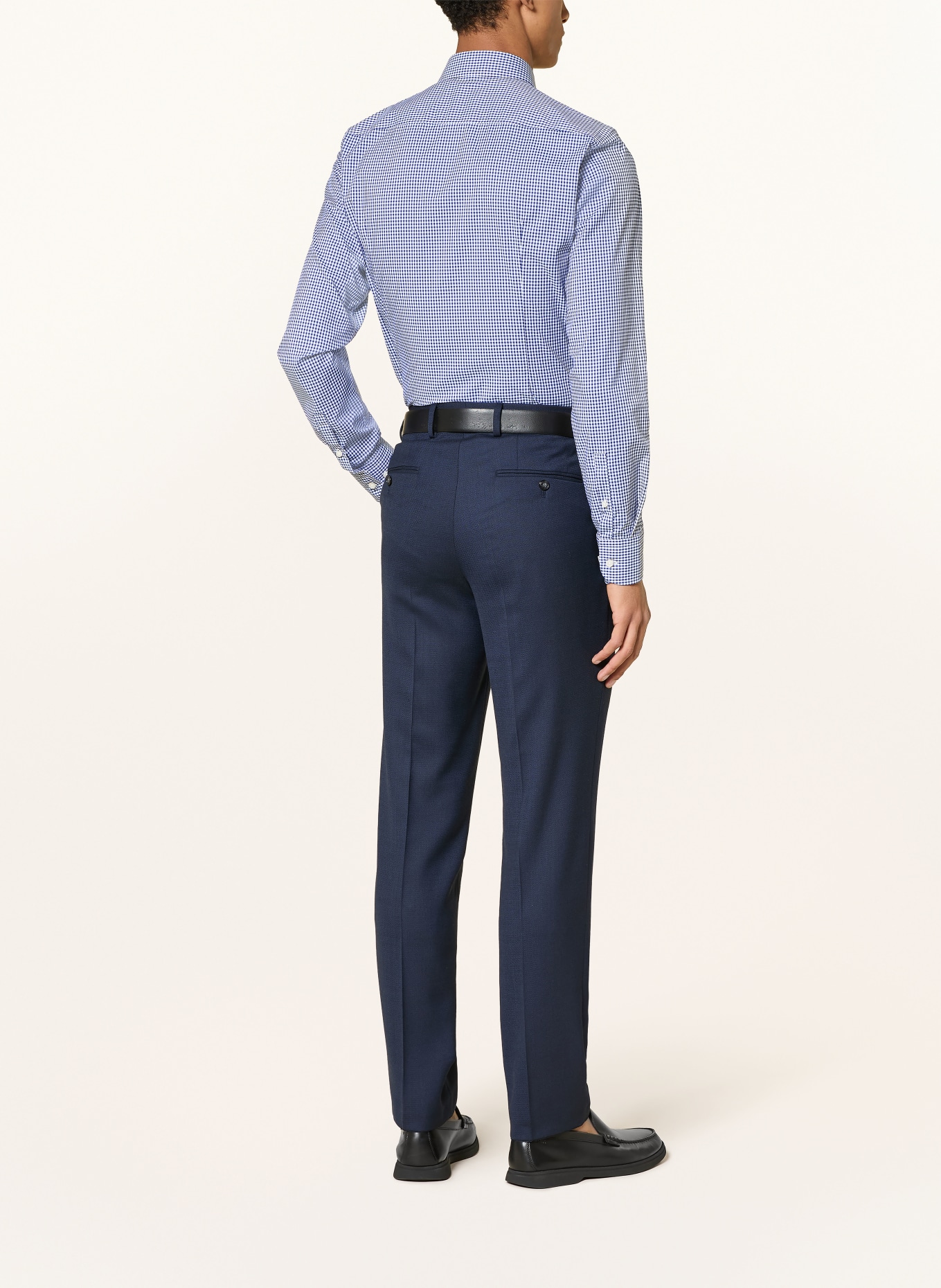 BOSS Hemd HANK Slim Fit: DUNKELBLAU / WEISS