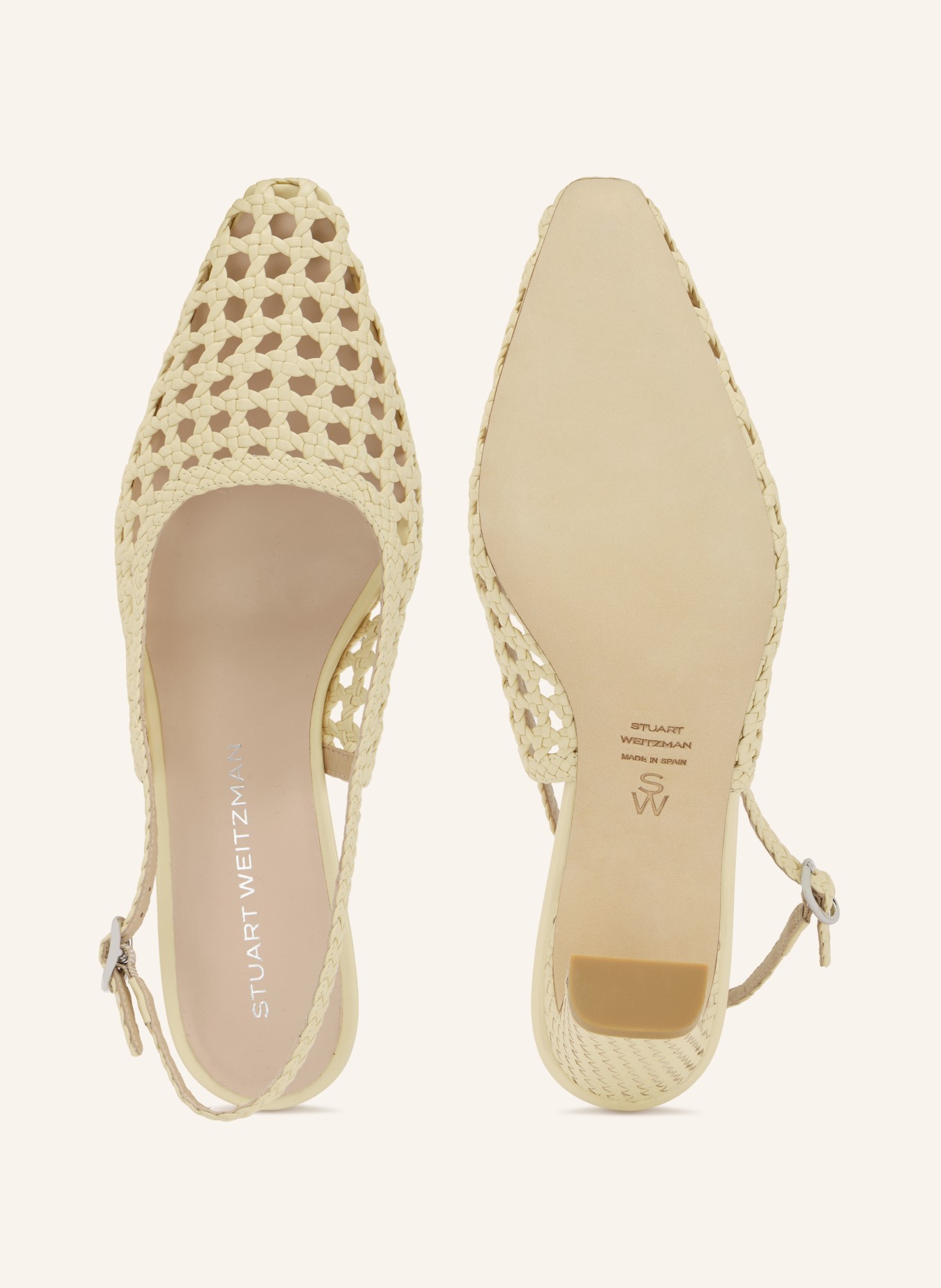 STUART WEITZMAN Czółenka na pasku STASSI: JASNOŻÓŁTY