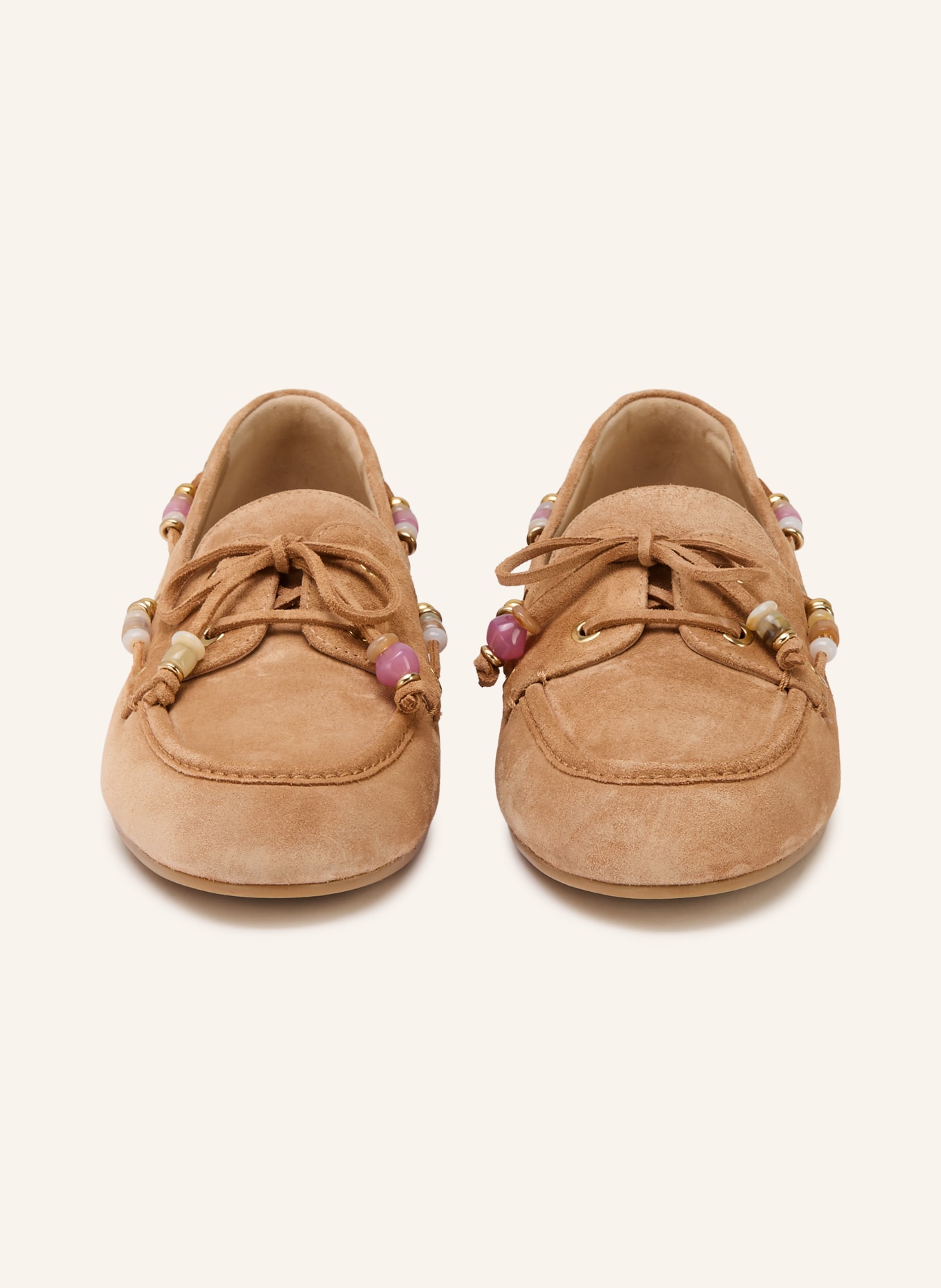 STUART WEITZMAN Boat shoes MAJORCA TINSLEY: LIGHT BROWN / LIGHT PURPLE / LIGHT GREEN