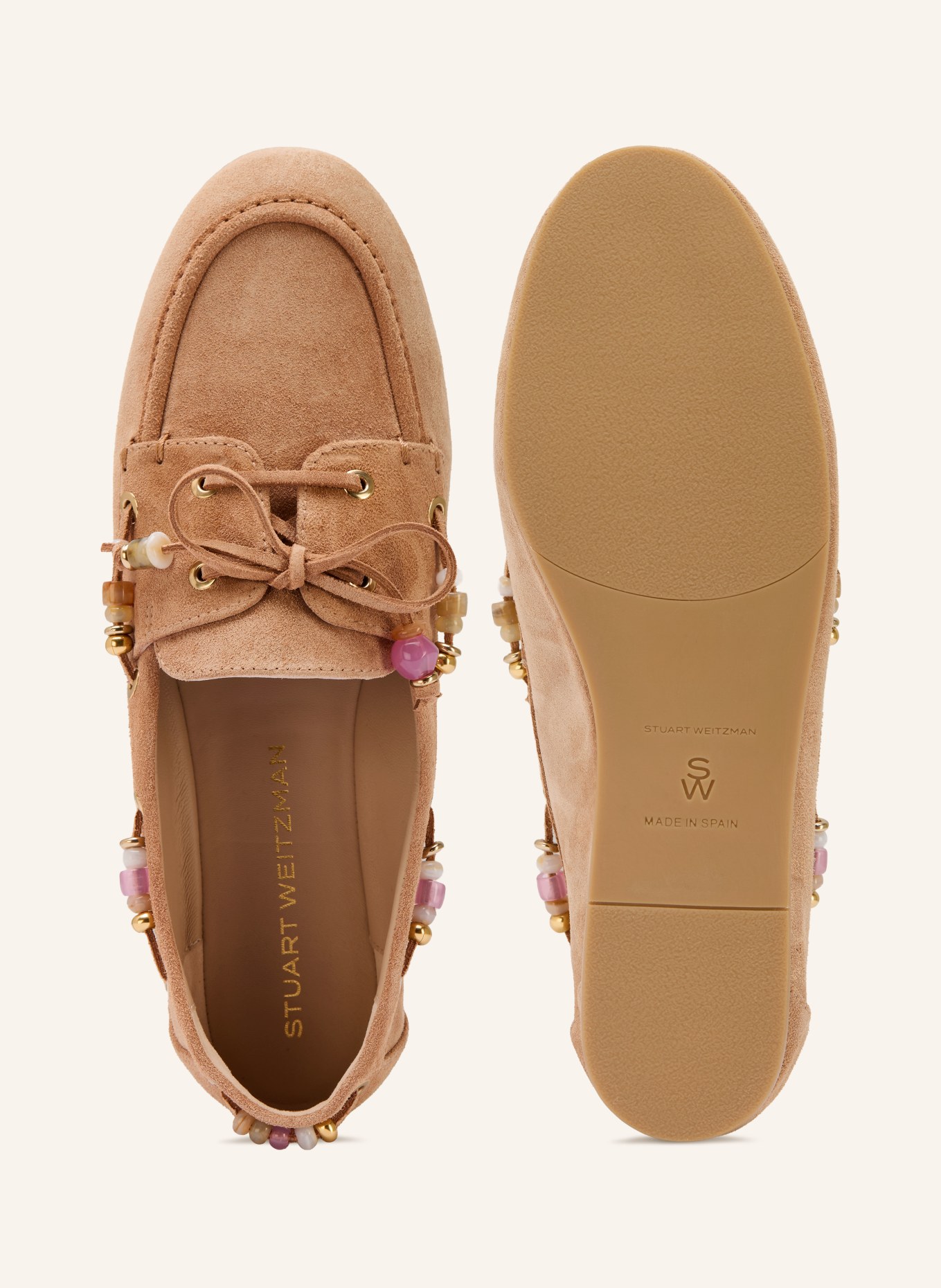 STUART WEITZMAN Boat shoes MAJORCA TINSLEY: LIGHT BROWN / LIGHT PURPLE / LIGHT GREEN