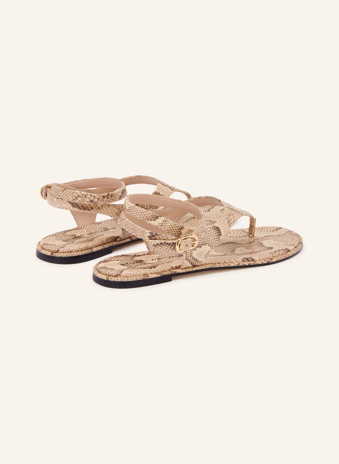 STUART WEITZMAN Klapki MARLEY: JASNOBRĄZOWY / CIEMNOBRĄZOWY