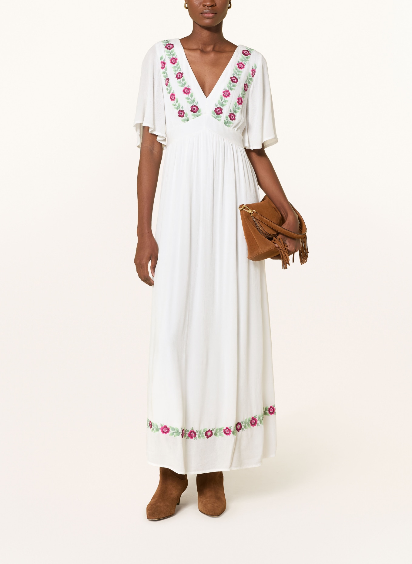 Y.A.S. Jurk: WIT / ROZE / GROEN